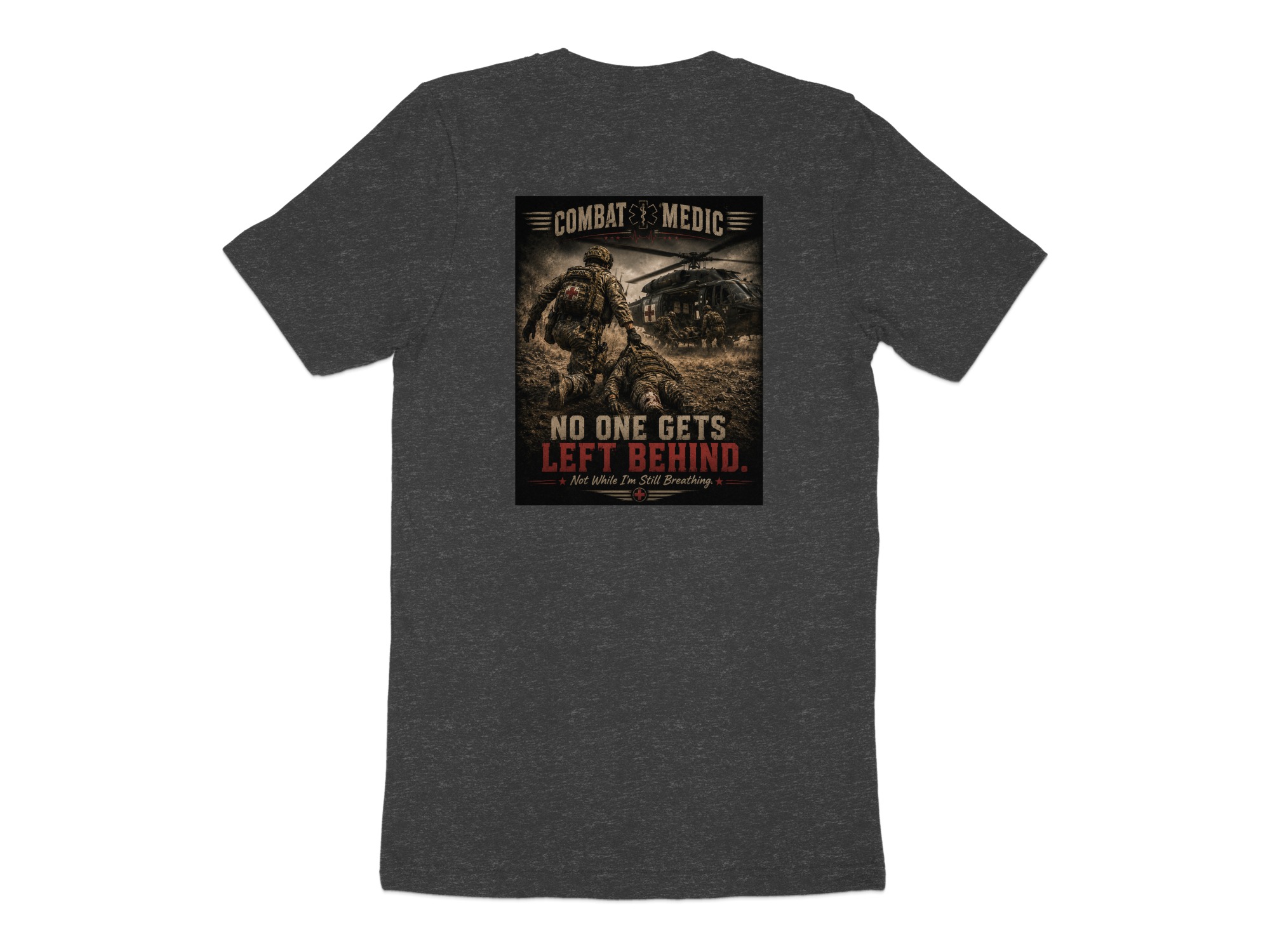 TITLE Combat Medic T-Shirt, No One Gets Left Behind, Army 68W Military Medic Shirt, Veteran Tactical Medical Gift, Star of Life Graphic Tee - Image 12