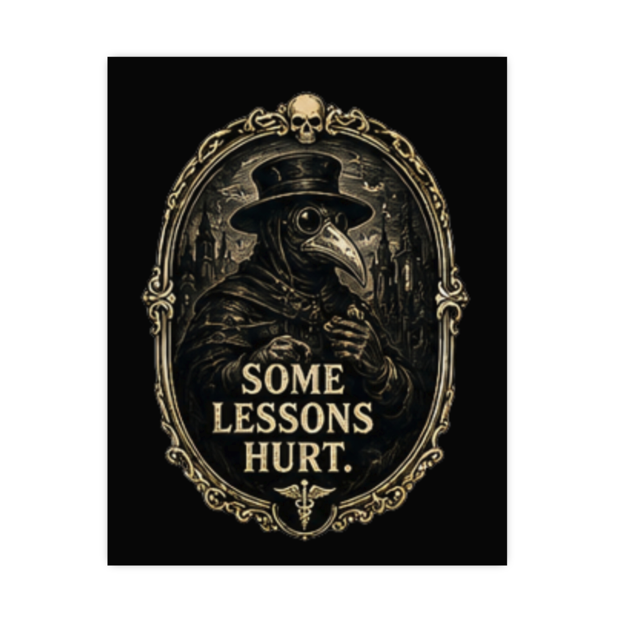 Macabre Plague Doctor Art Print, 'Some Lessons Hurt' Gothic Decor Poster, Dark Academia Vintage Medical Wall Art Gift - Image 6