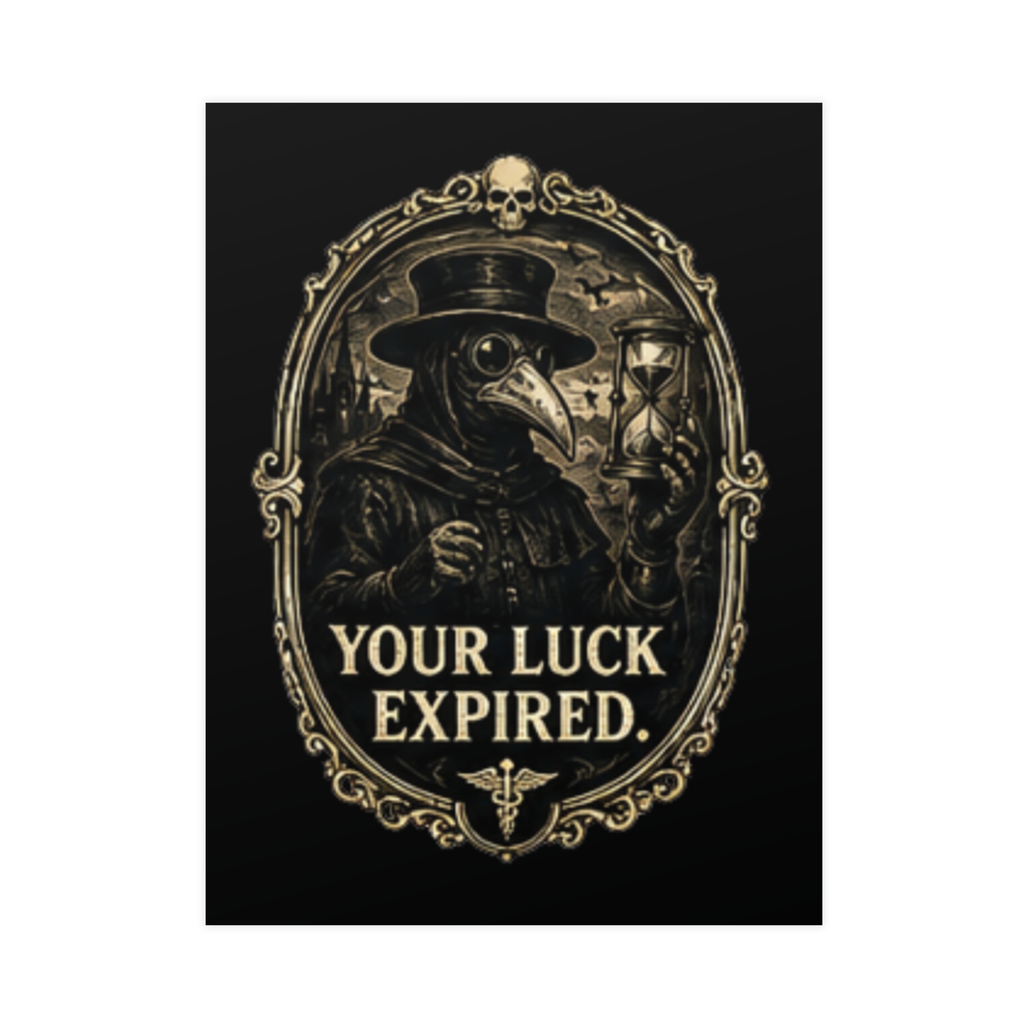Gothic Plague Doctor 'Your Luck Expired' Macabre Art Print | Dark Academia Victorian Steampunk Wall Decor Poster - Image 5