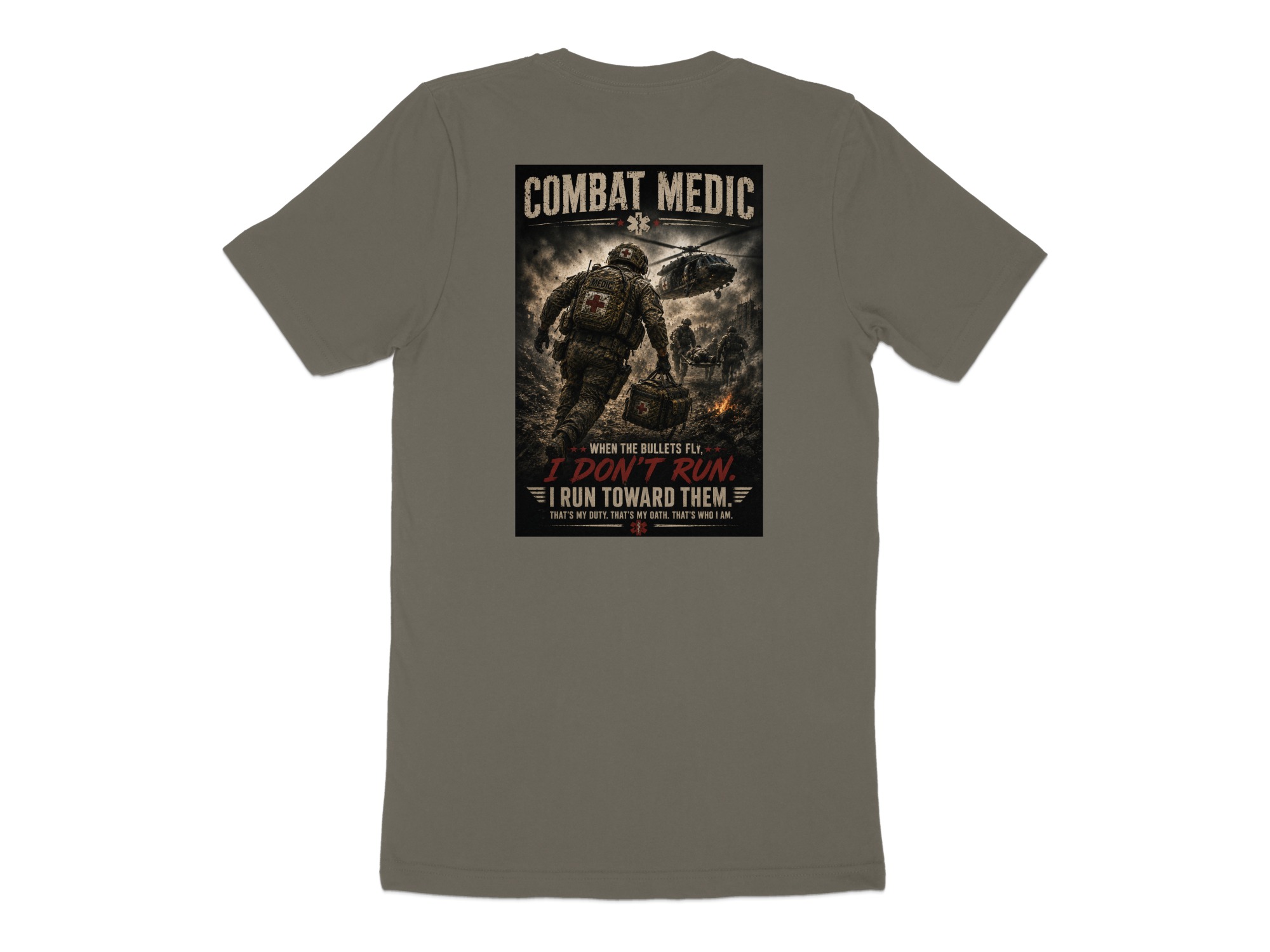 Combat Medic T-Shirt, If I Don't Run Toward Them, Army 68W Medic Tee, Veteran Tactical Medical Gift - Image 11