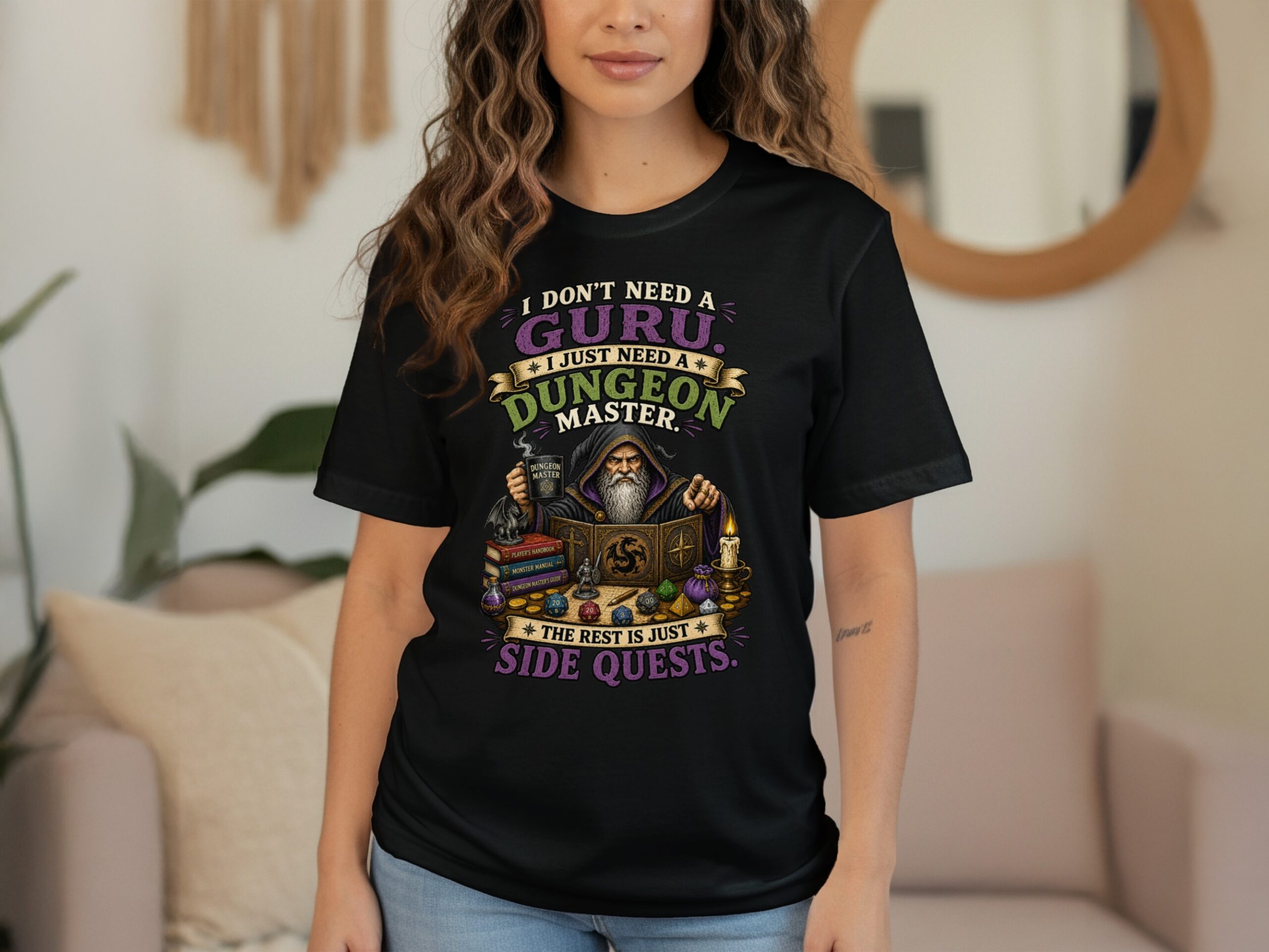 Dungeon Master T-Shirt: Funny DM Gift | TTRPG Gaming Tee | Side Quests Fantasy Roleplaying Apparel for D and D Enthusiasts and Gamers - Image 11
