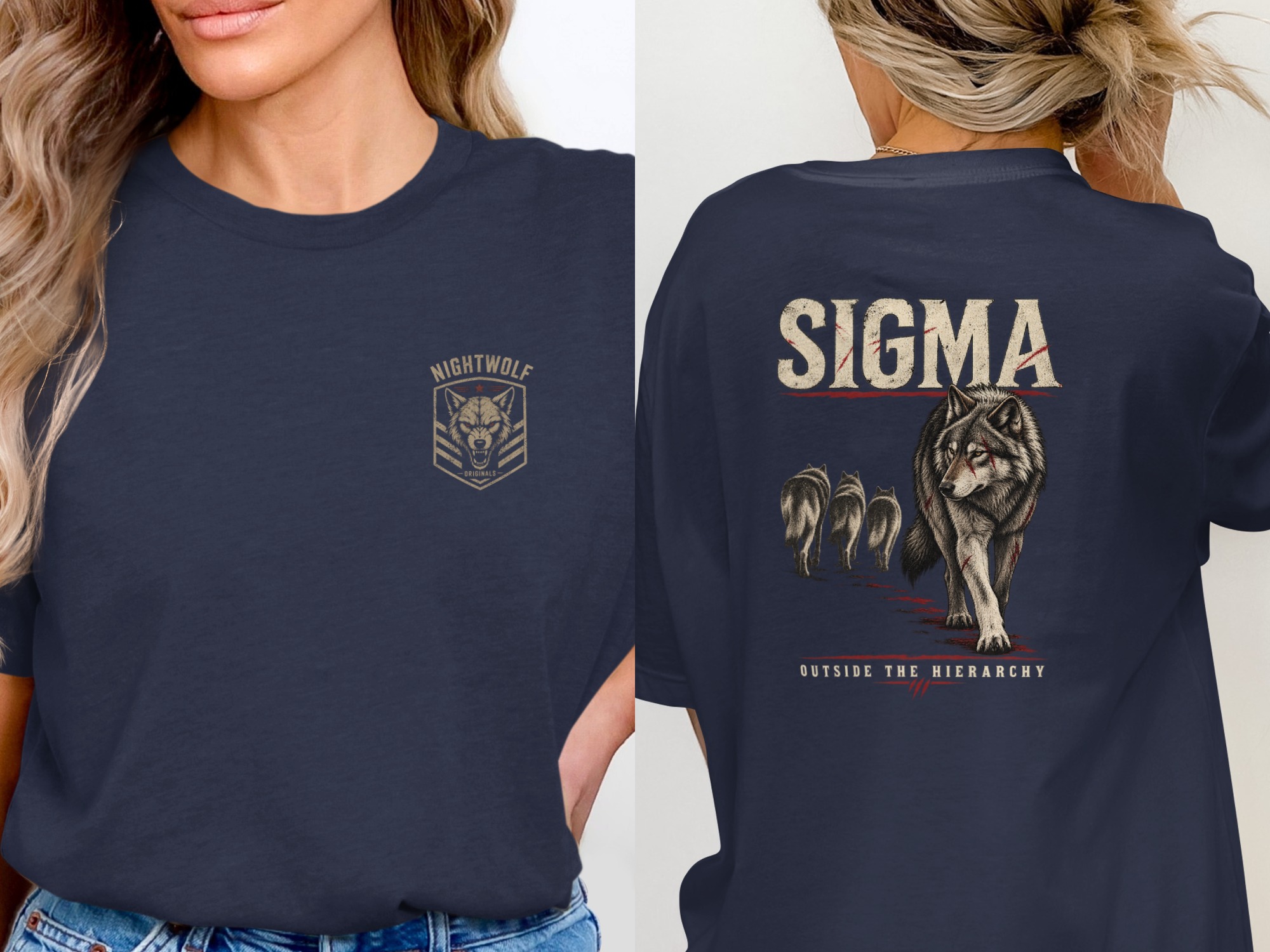 Night Wolf T-Shirt Men | Distressed Wolf Head Graphic Tee | Rugged Animal Print Shirt | Vintage Style Gift For Him | Alpha Wolf Apparel - Image 18