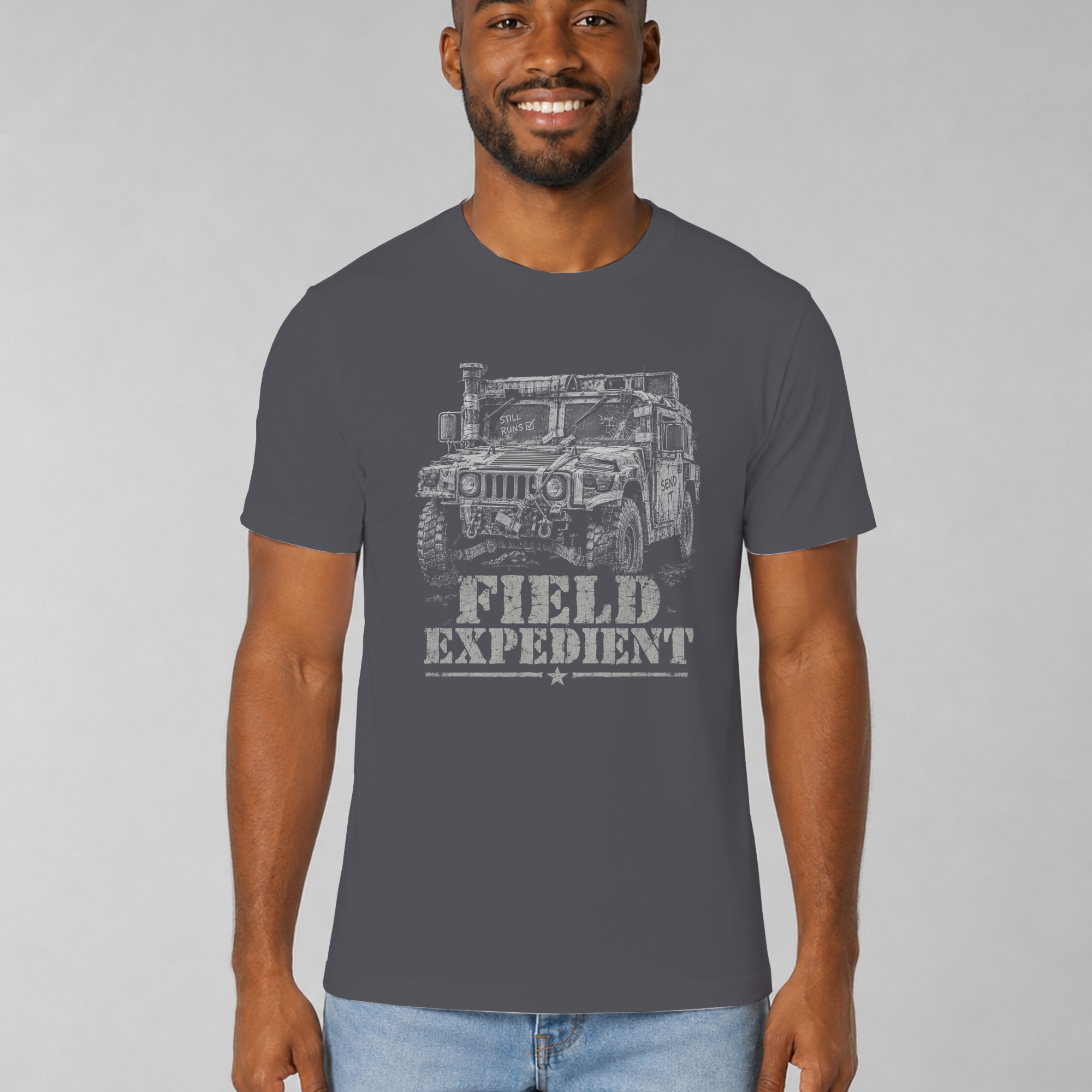 Field Expedient T-Shirt, Vintage Military 4x4 Truck Graphic Tee, Rugged Off Road Overlanding Shirt, Tactical Outdoor Vehicle Gift for Him - Image 12