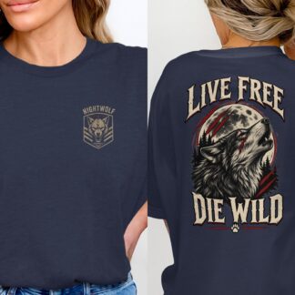 Nightwolf Originals T-Shirt for Men, Grunge Graphic Tee, Wolf Head Design, Unique Animal Print Shirt Gift for Him