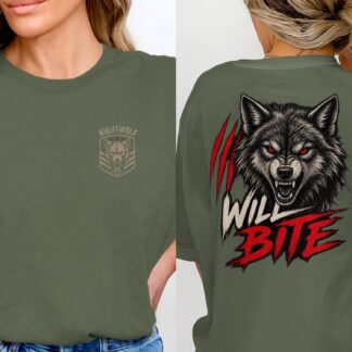 Nightwolf Originals T-Shirt, Wolf Head Emblem Tee, Rugged Distressed Animal Graphic Shirt, Mens Outdoor Nature Gift for Him