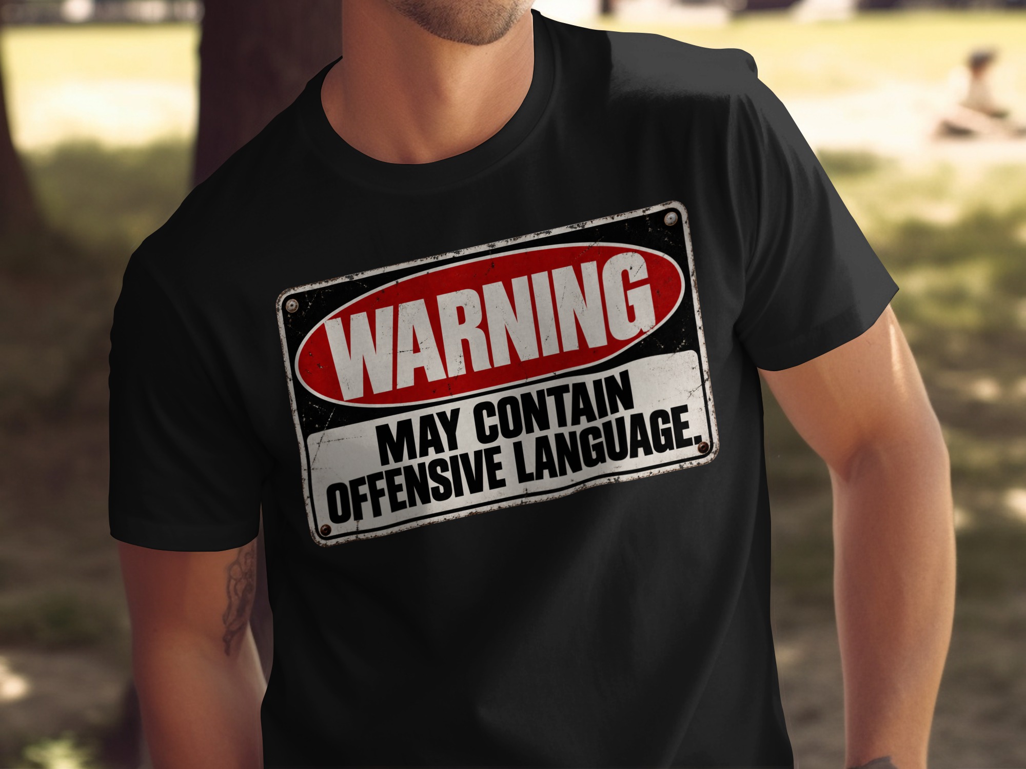 Warning Offensive Language T-Shirt, Sarcastic Graphic Tee, Funny Saying Shirt, Vintage Grunge Streetwear, Gag Gift for Best Friend or Him - Image 3
