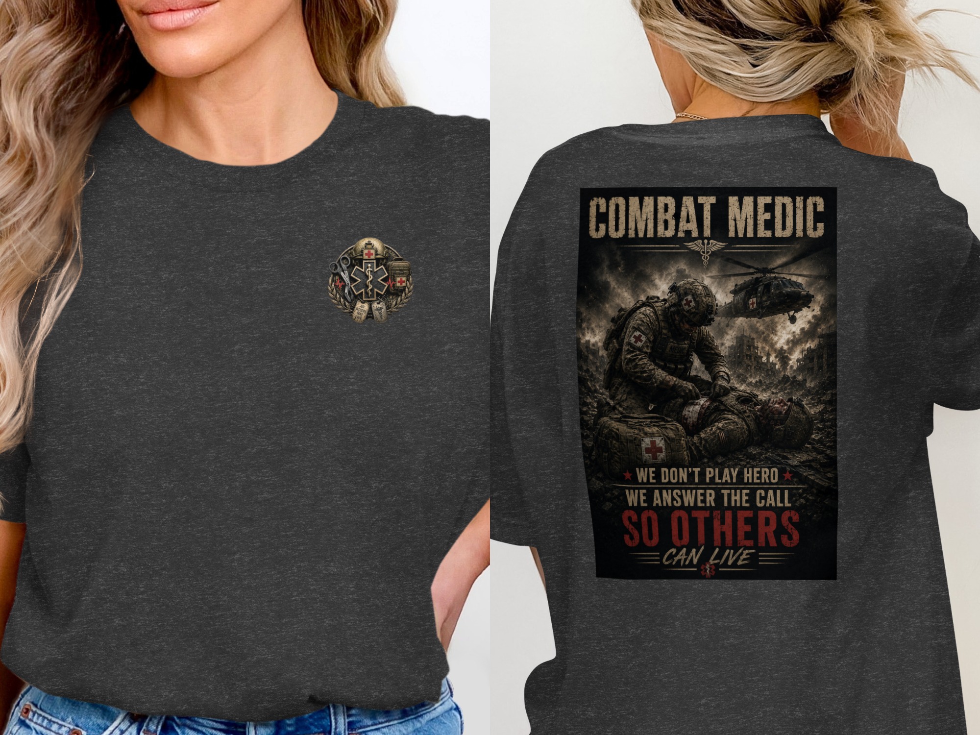 TITLE Combat Medic T-Shirt, So Others May Live, Army 68W Military Medic Shirt, Veteran Tactical Medical Gift, Star of Life Graphic Tee - Image 16