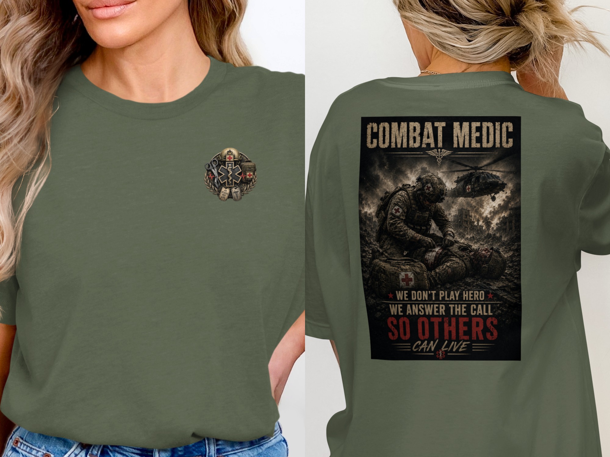 TITLE Combat Medic T-Shirt, So Others May Live, Army 68W Military Medic Shirt, Veteran Tactical Medical Gift, Star of Life Graphic Tee - Image 13