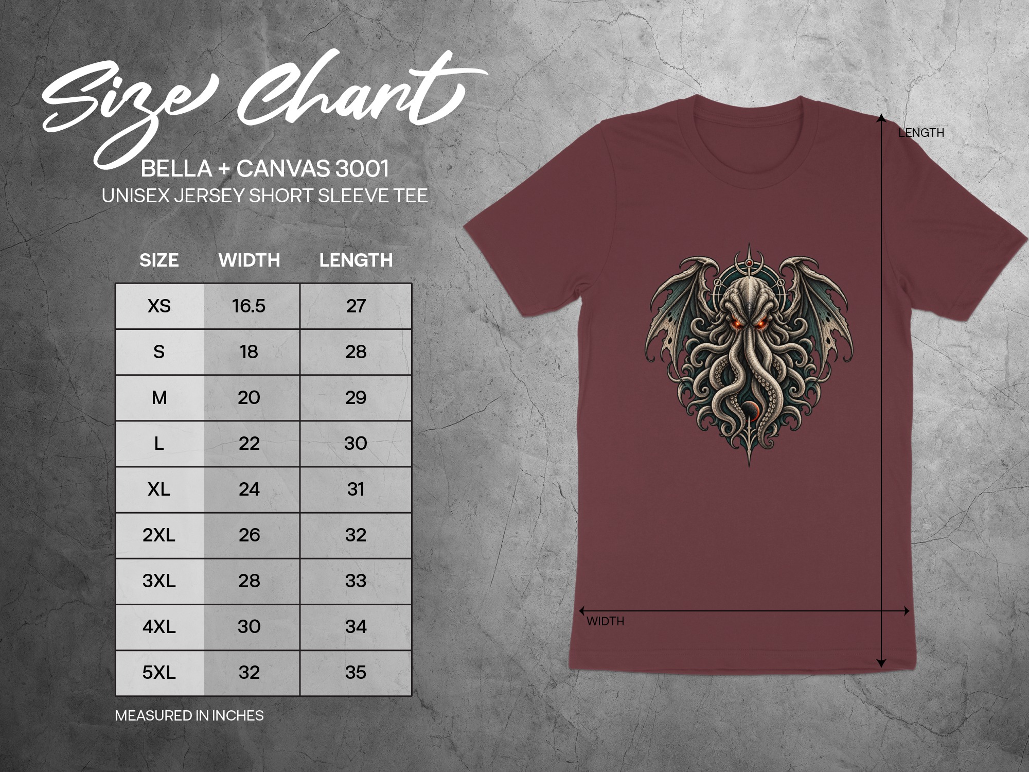 Cthulhu T-Shirt with Eldritch Tentacles & Bat Wings | Lovecraftian Mythos Dark Fantasy Gothic Horror Tee - Image 13