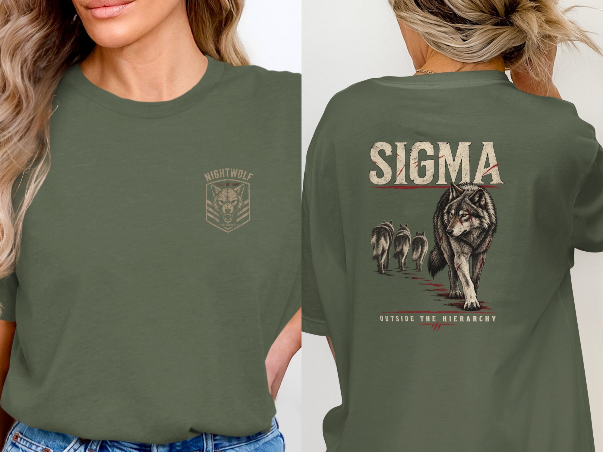 Night Wolf T-Shirt Men | Distressed Wolf Head Graphic Tee | Rugged Animal Print Shirt | Vintage Style Gift For Him | Alpha Wolf Apparel - Image 12