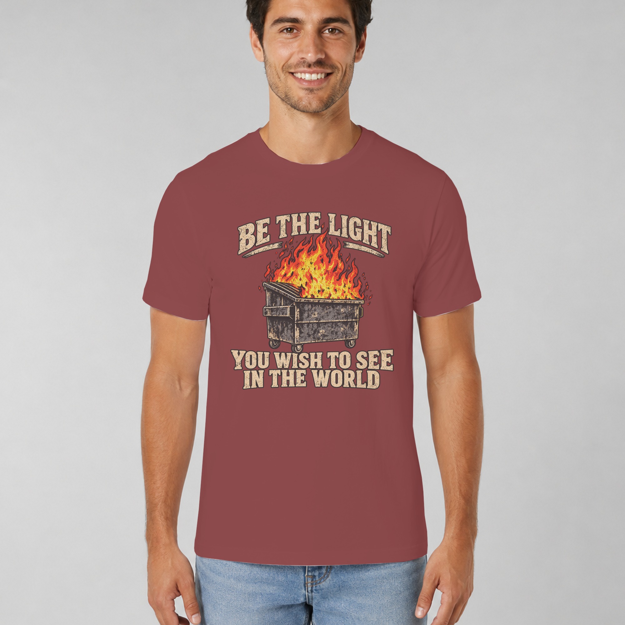 Dumpster Fire Shirt Funny Graphic T-Shirt Be The Light Sarcastic Meme Tee Vintage Grunge Humor Top Gag Gift for Best Friend Coworker - Image 10