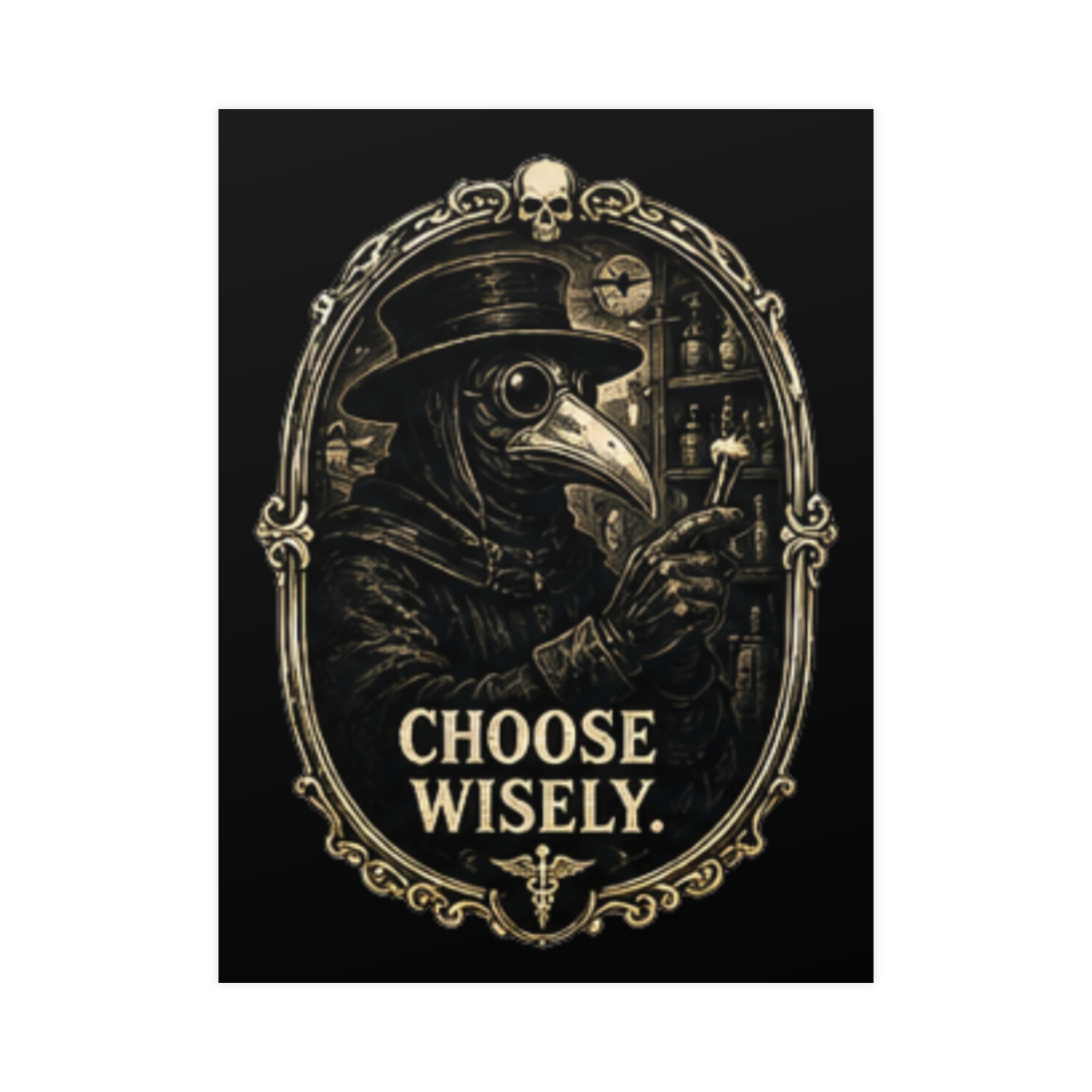 Plague Doctor 'Choose Wisely' Vintage Gothic Print Poster | Dark Academia Alchemy Wall Art Decor | Steampunk Macabre Gift - Image 5