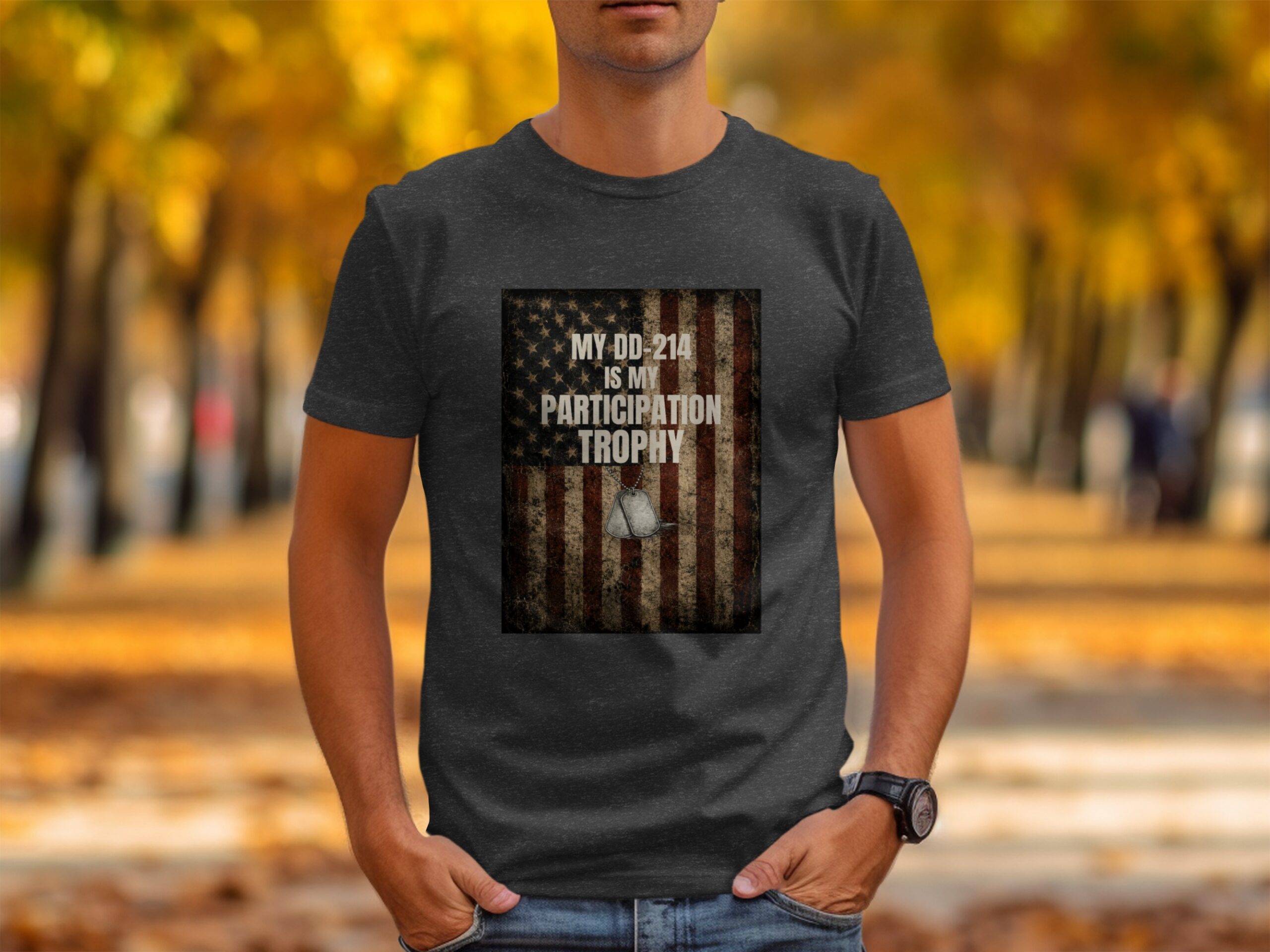 DD-214 Participation Trophy Veteran T-Shirt | Military Deployment Shirt | USA Flag Patriotic Present Shirt - Image 8