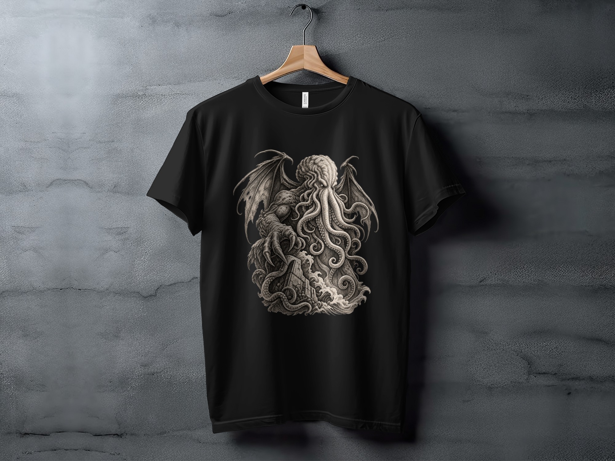 Cthulhu Lovecraftian Horror T-Shirt, Dark Academia Gothic Mythos Tentacle Monster Graphic Tee, Eldritch Cosmic Art - Image 5