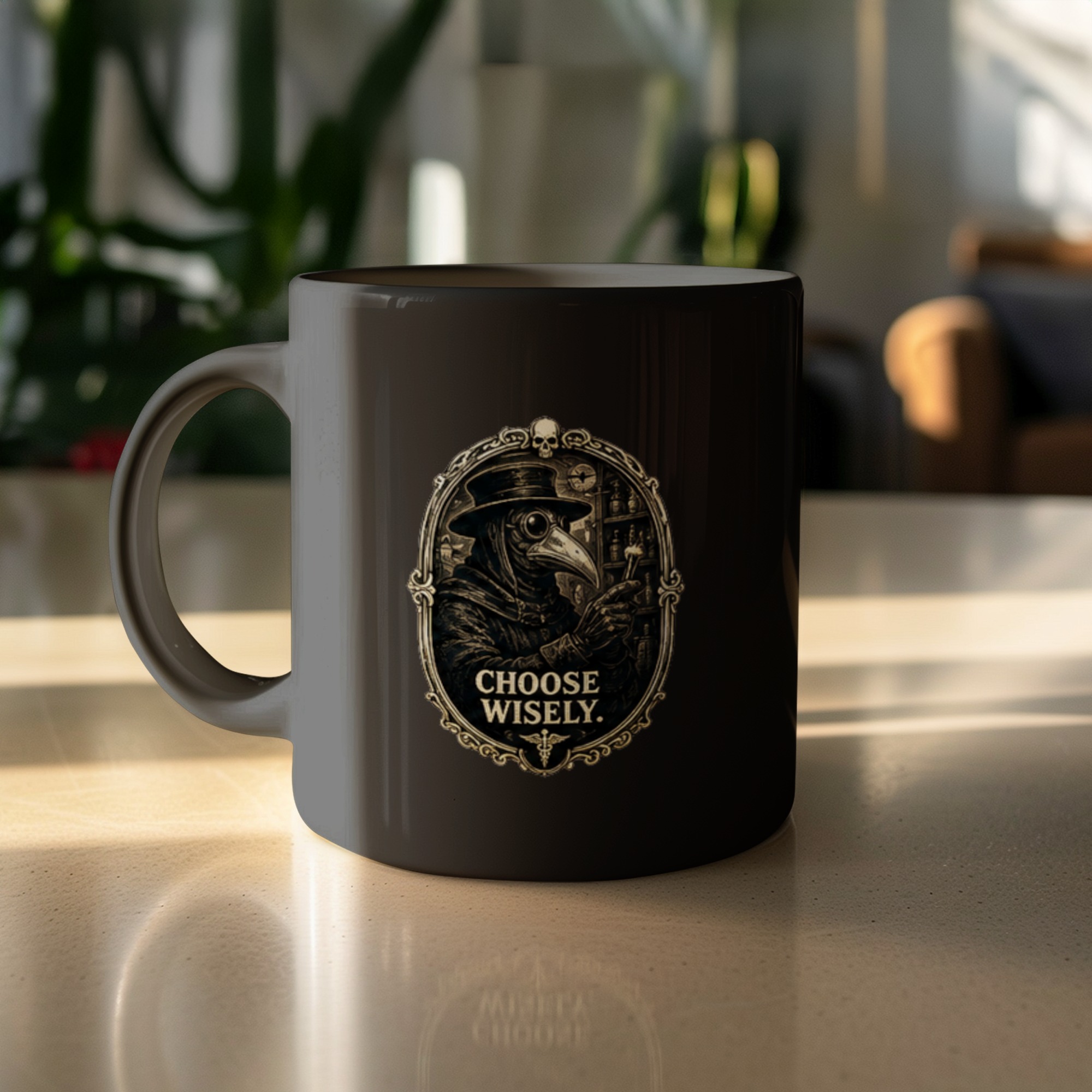 Plague Doctor Mug | Choose Wisely Coffee Cup | Dark Academia Gift | Gothic Drinkware | Spooky Halloween Mug - Image 3