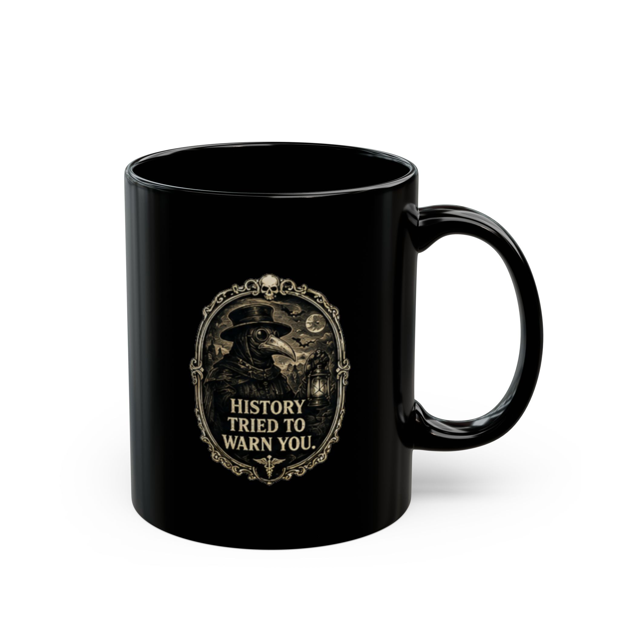 Plague Doctor Coffee Mug, History Tried To Warn You Dark Academia Gothic Gift Cup, Unique Steampunk Vibe Tea Mug - Image 6