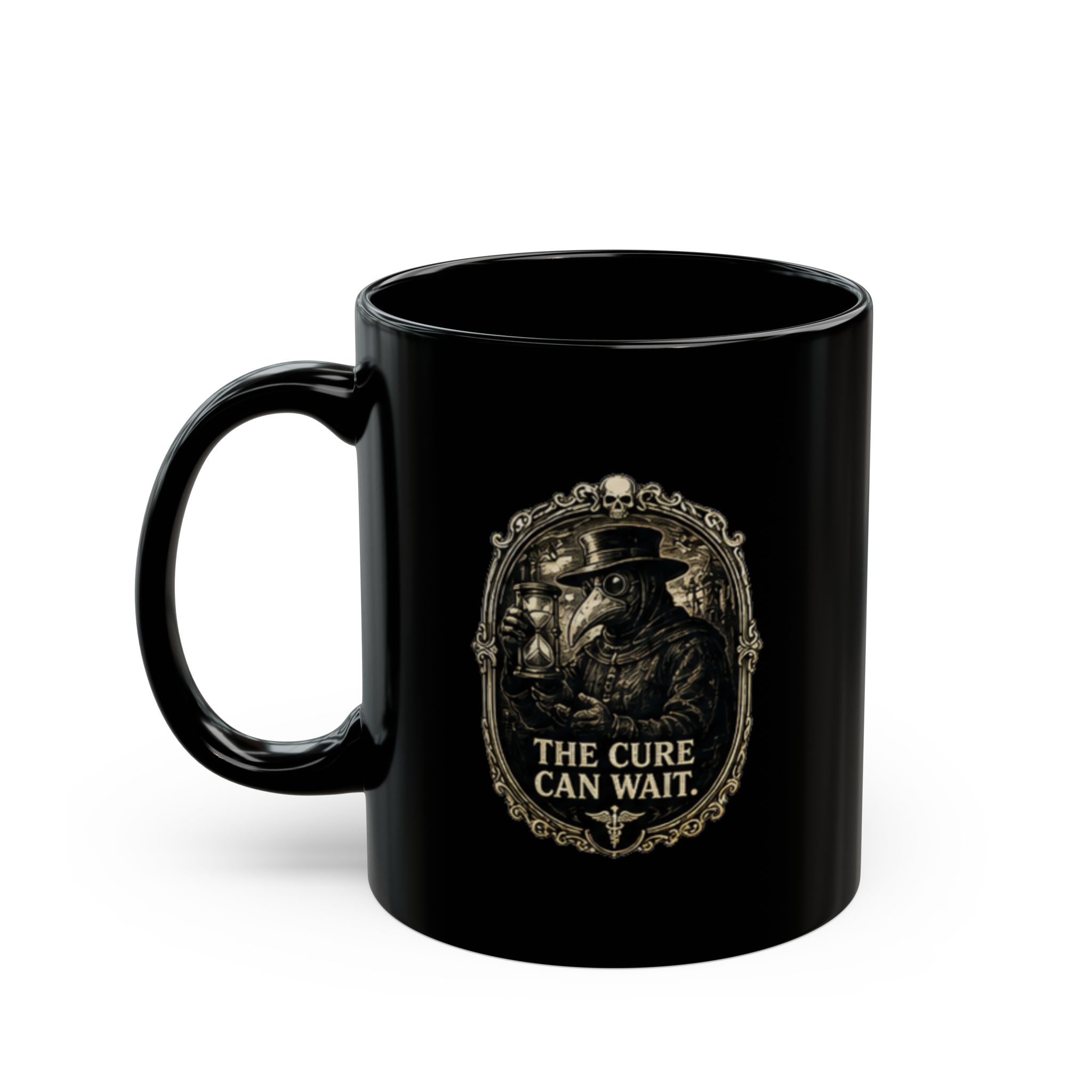 Gothic Plague Doctor Mug 'The Cure Can Wait' | Dark Academia History Coffee Cup, Macabre Medical Gift, Steampunk Art Tea Mug - Image 10