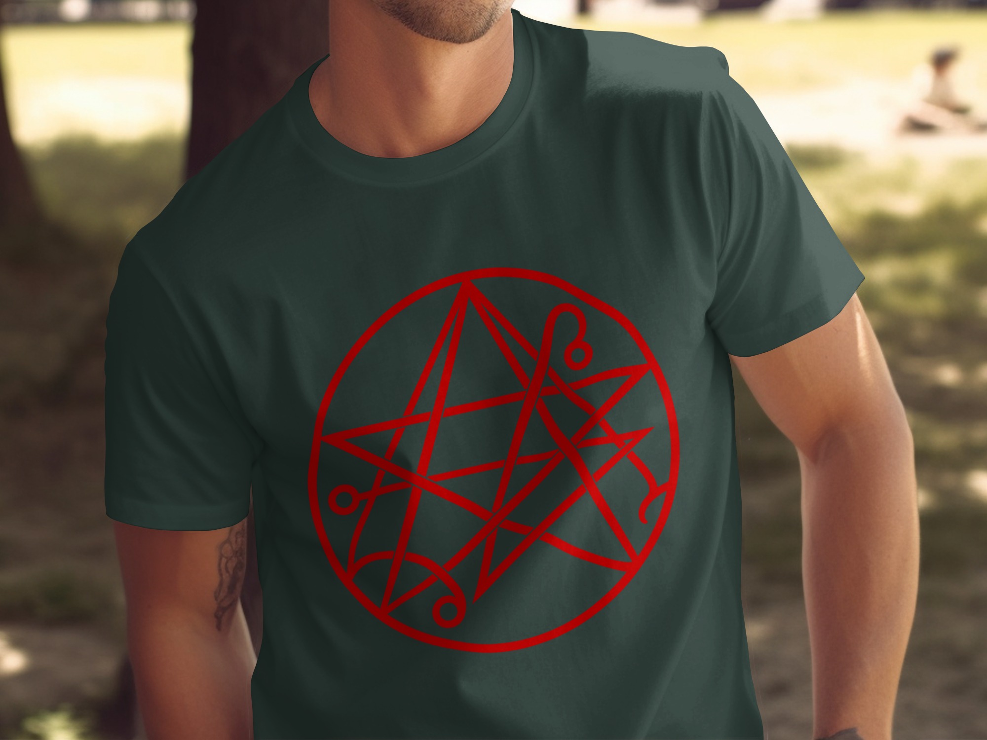 Occult Symbol Pentagram T-Shirt, Esoteric Sigil Graphic Tee, Gothic Witchy Supernatural Dark Academia Altar Mystic Apparel Gift - Image 5