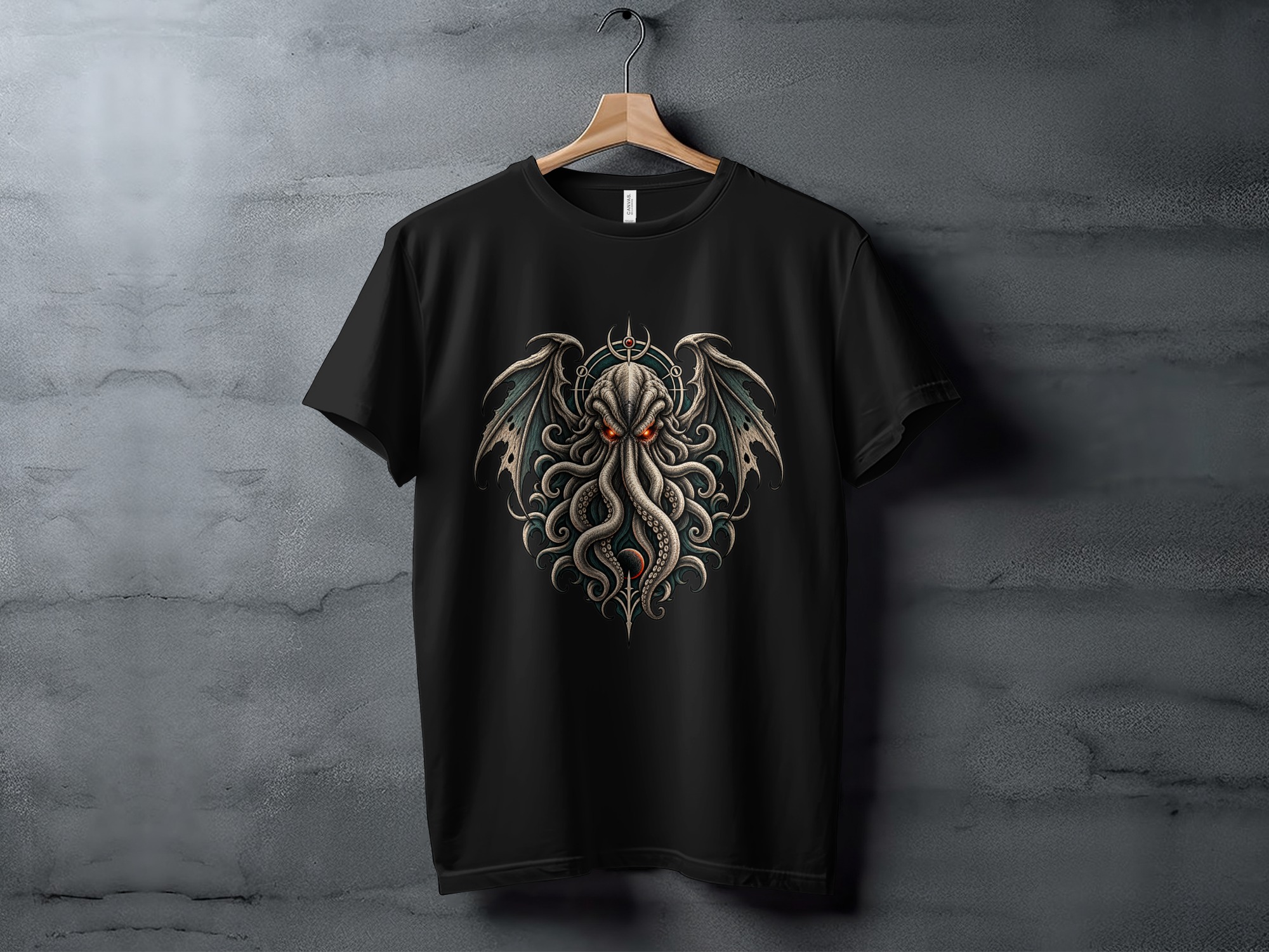 Cthulhu T-Shirt with Eldritch Tentacles & Bat Wings | Lovecraftian Mythos Dark Fantasy Gothic Horror Tee - Image 17