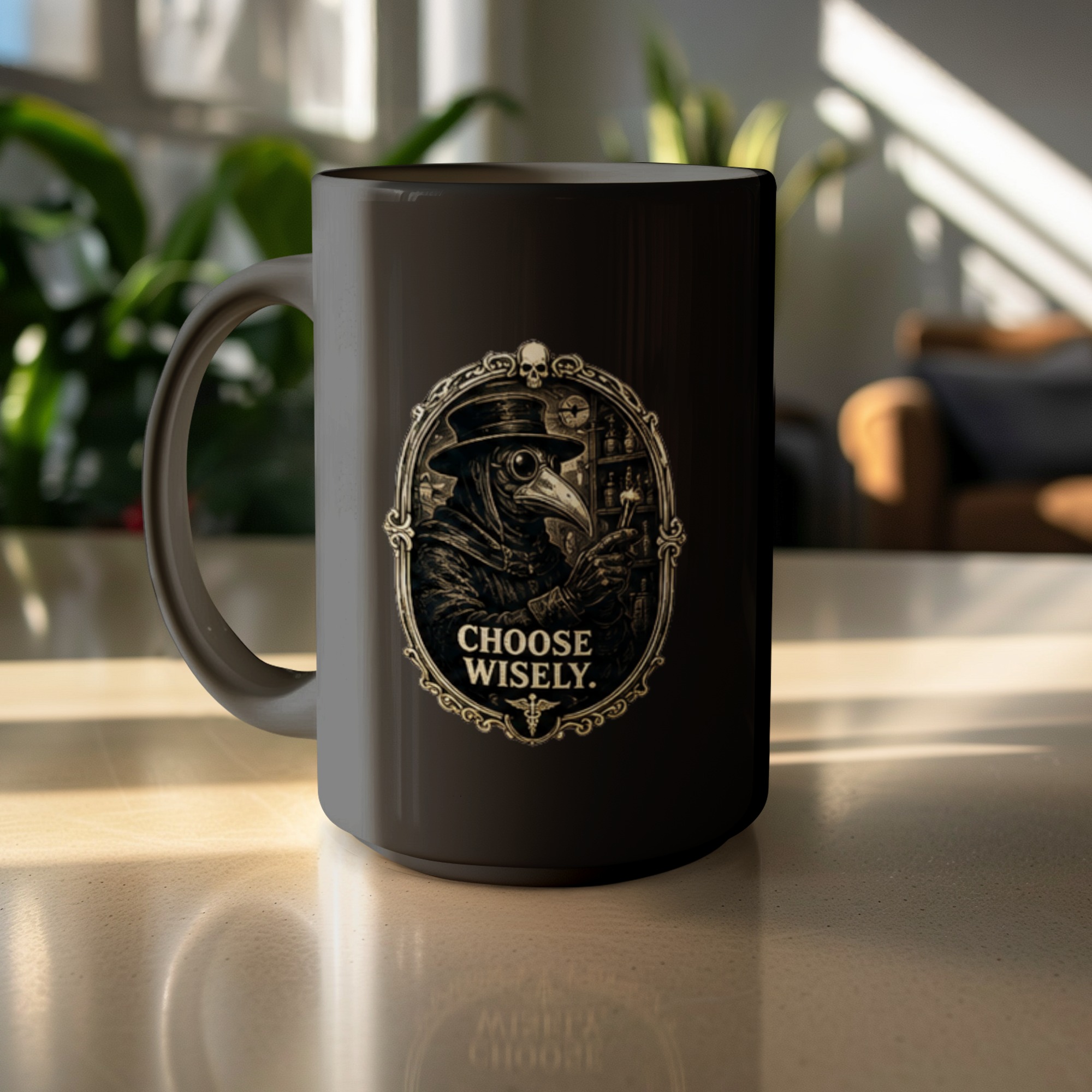 Plague Doctor Mug | Choose Wisely Coffee Cup | Dark Academia Gift | Gothic Drinkware | Spooky Halloween Mug - Image 4