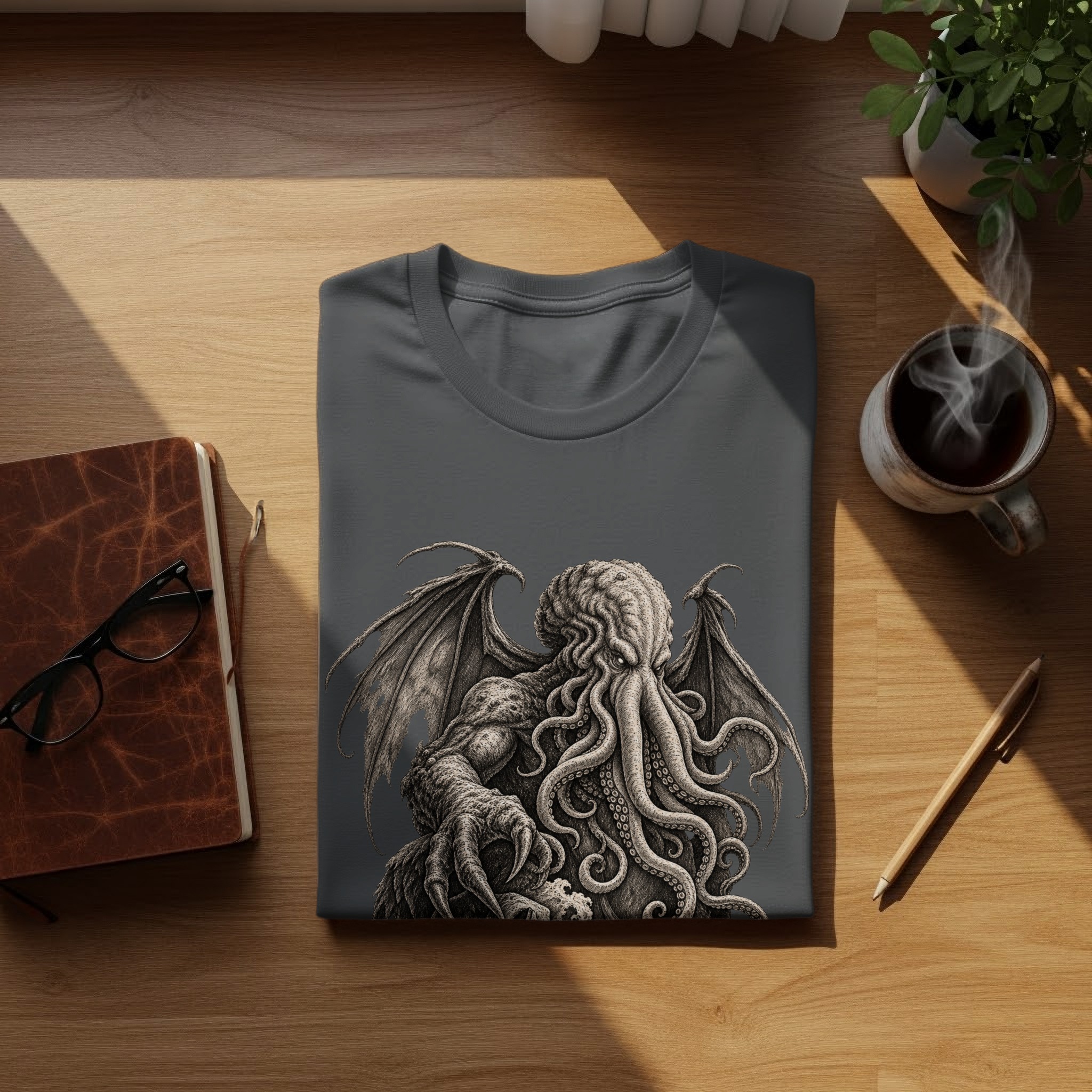 Cthulhu Lovecraftian Horror T-Shirt, Dark Academia Gothic Mythos Tentacle Monster Graphic Tee, Eldritch Cosmic Art - Image 7