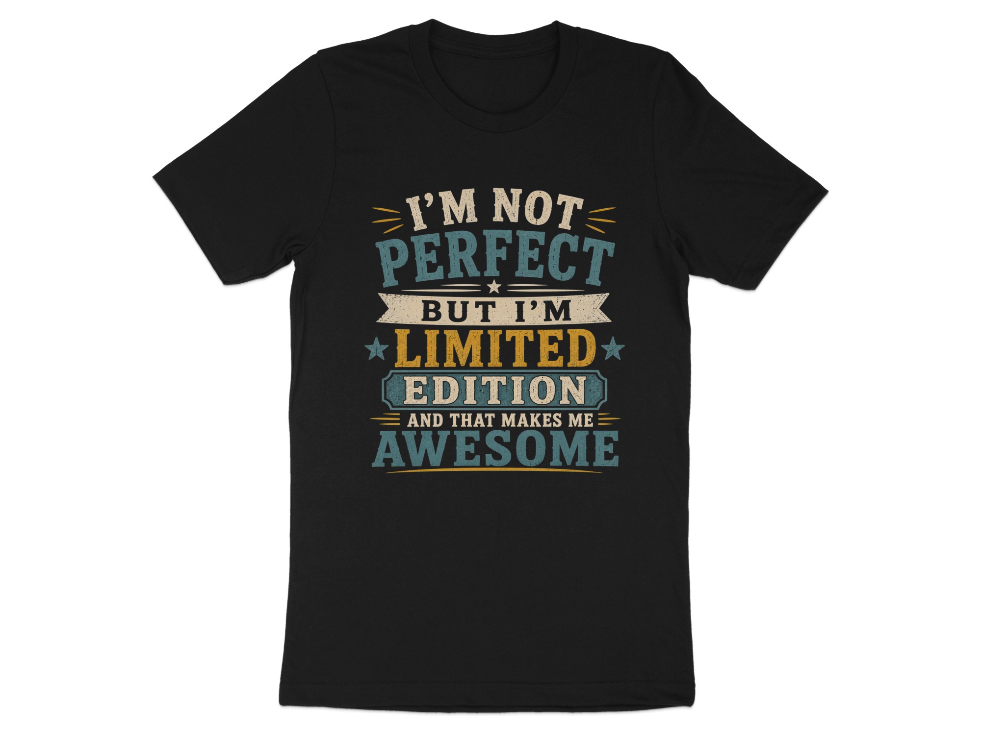 Limited Edition T-Shirt, Funny Vintage Graphic Tee, Sarcastic Quote Shirt, Retro Distressed Birthday Gift Top, Im Not Perfect Awesome Shirt