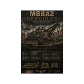 M88A2 Hercules Armored Recovery Vehicle Poster, US Army Tank Print, Military History Wall Art for Him, Man Cave Decor Gift