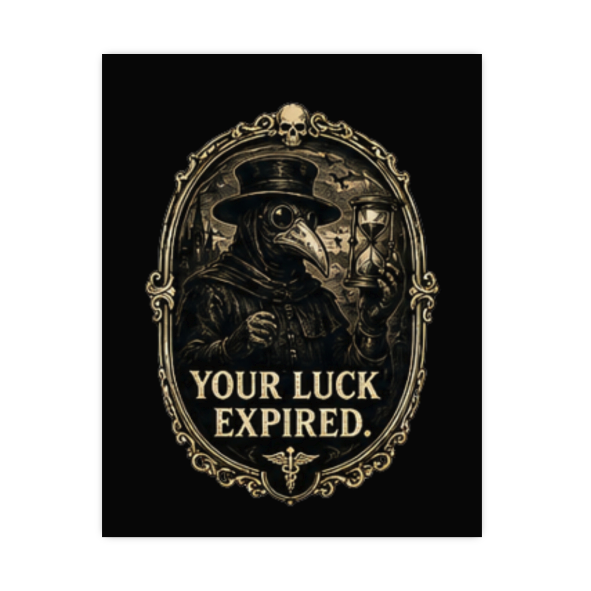 Gothic Plague Doctor 'Your Luck Expired' Macabre Art Print | Dark Academia Victorian Steampunk Wall Decor Poster - Image 6