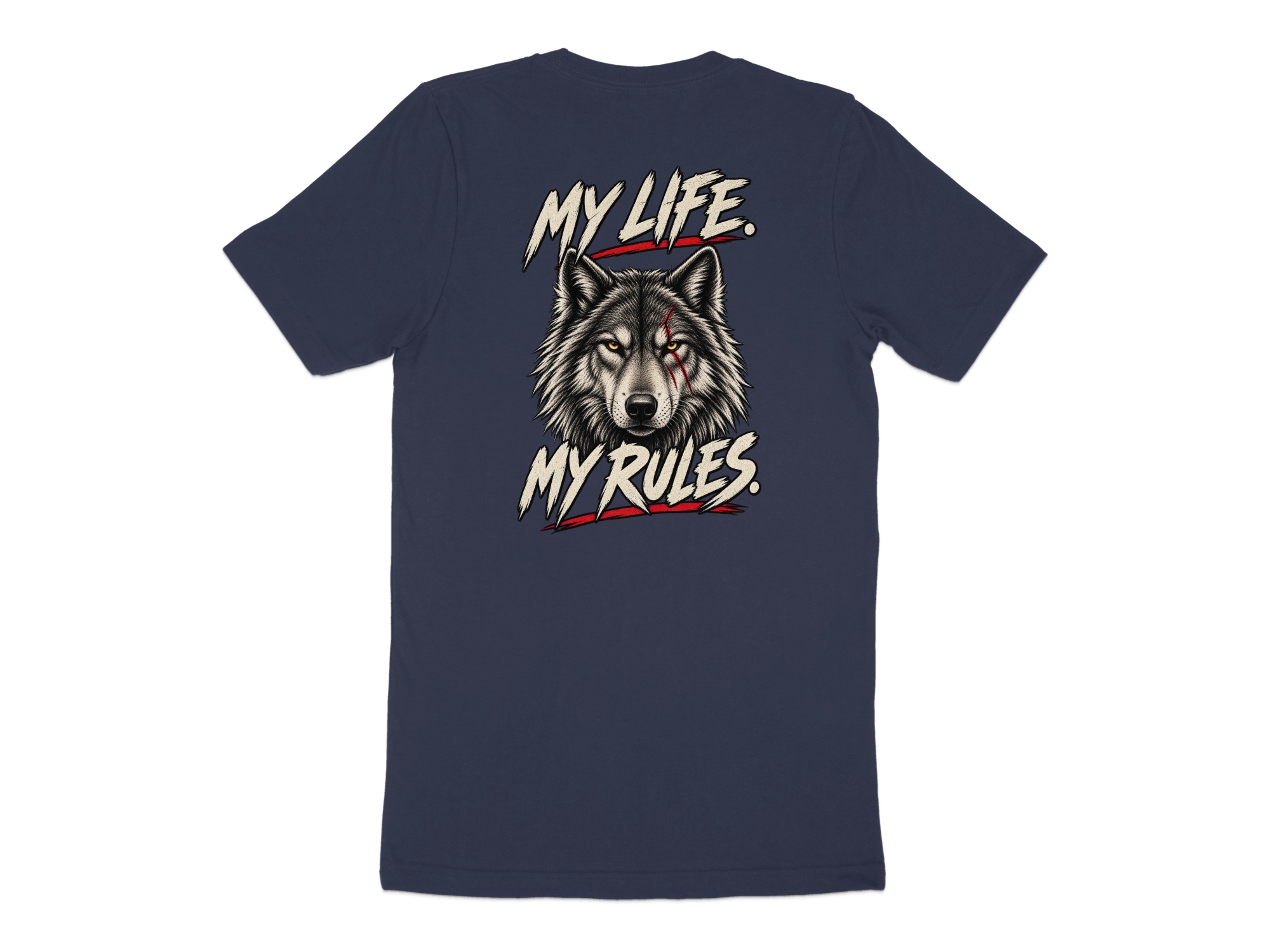 Nightwolf T-Shirt, Distressed Wolf Head Graphic Tee, Grunge Style Mens Shirt, Edgy Wolf Lover Gift, Wilderness Inspired Top - Image 4