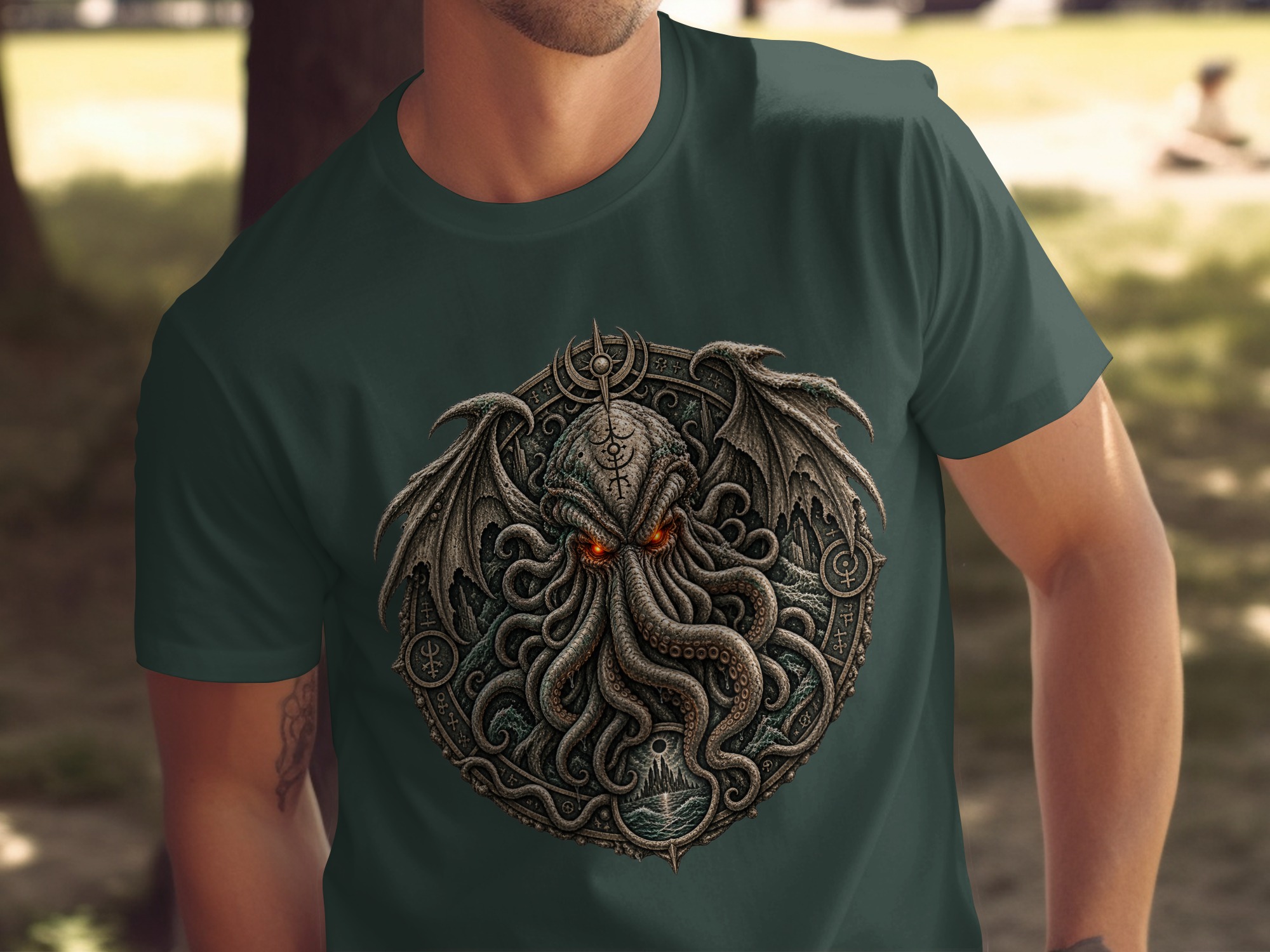 Lovecraftian Cthulhu Mythos Eldritch Horror T-Shirt, Dark Academia Gothic Cosmic Cult Tentacle Monster Tee, Unique Fantasy Gamer Gift - Image 10