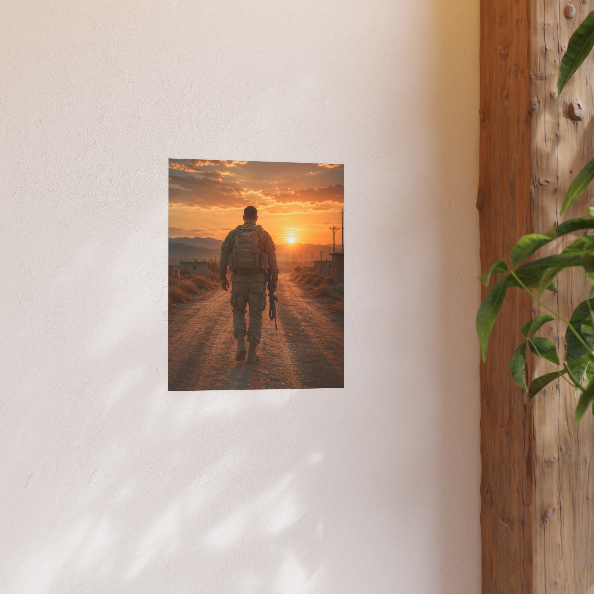 Military Soldier Sunset Art Print Poster - Patriotic Veteran Wall Decor, Army Hero Gift, Military Family Tribute Home Decor - Image 5