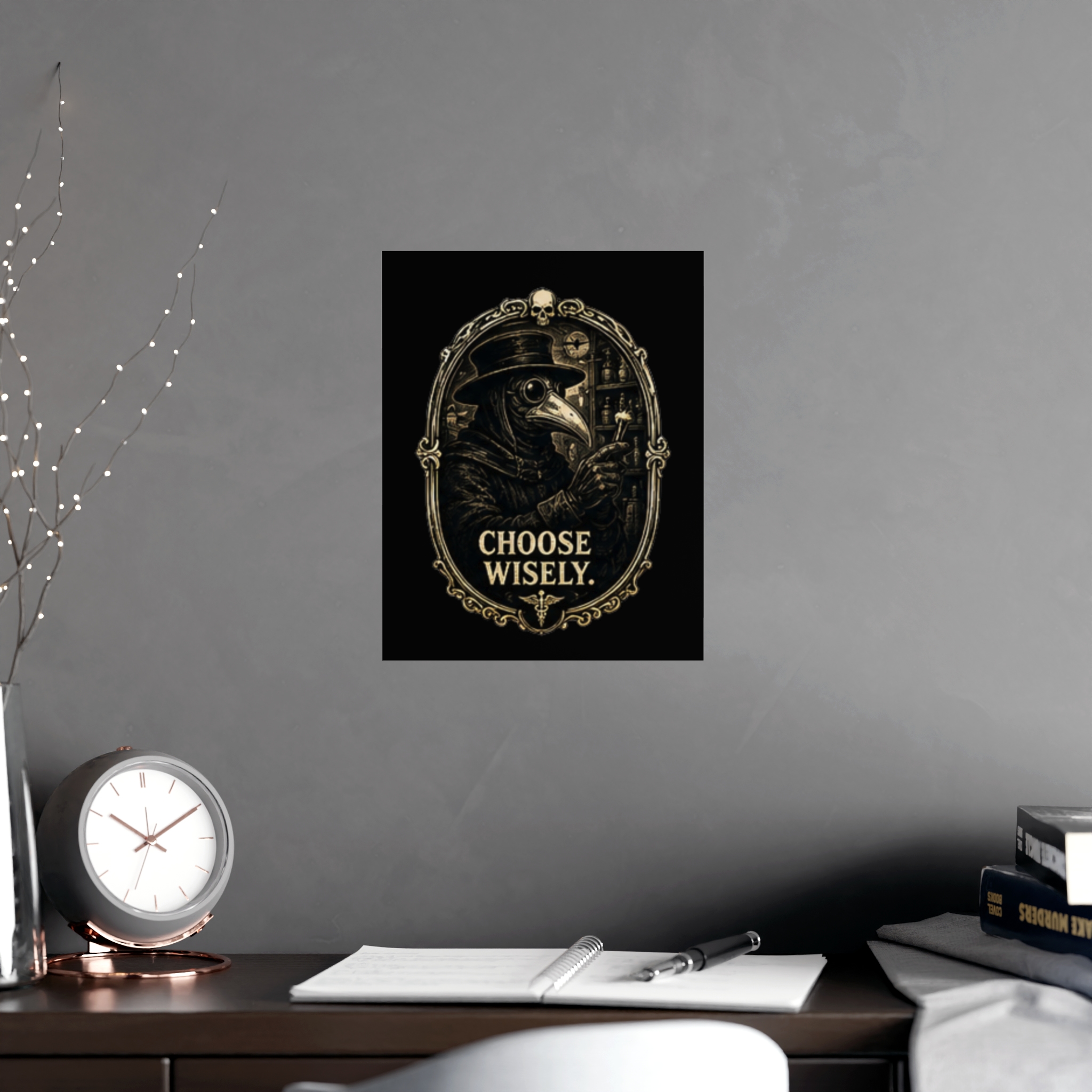 Plague Doctor 'Choose Wisely' Vintage Gothic Print Poster | Dark Academia Alchemy Wall Art Decor | Steampunk Macabre Gift - Image 3