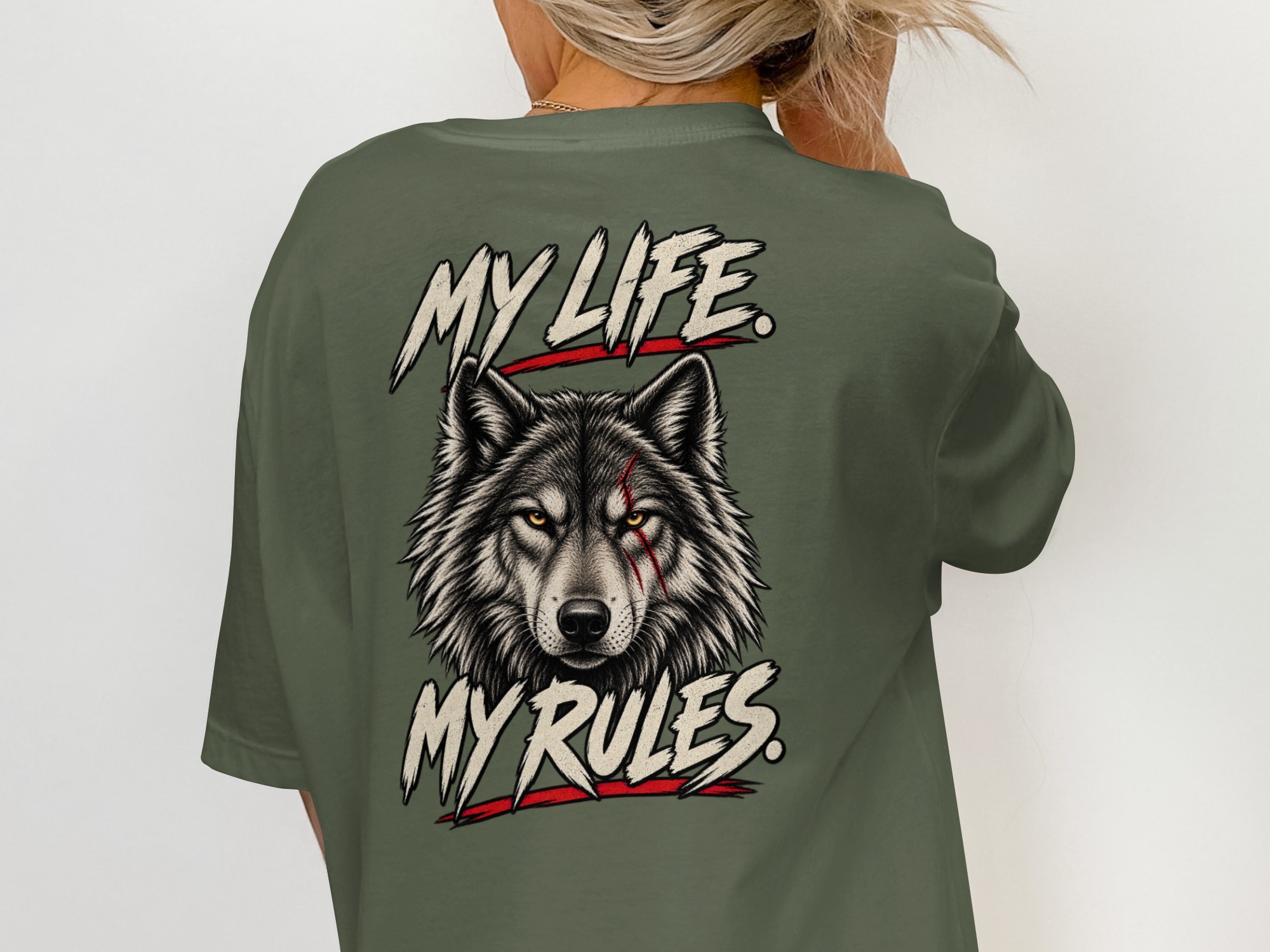 Nightwolf T-Shirt, Distressed Wolf Head Graphic Tee, Grunge Style Mens Shirt, Edgy Wolf Lover Gift, Wilderness Inspired Top - Image 10