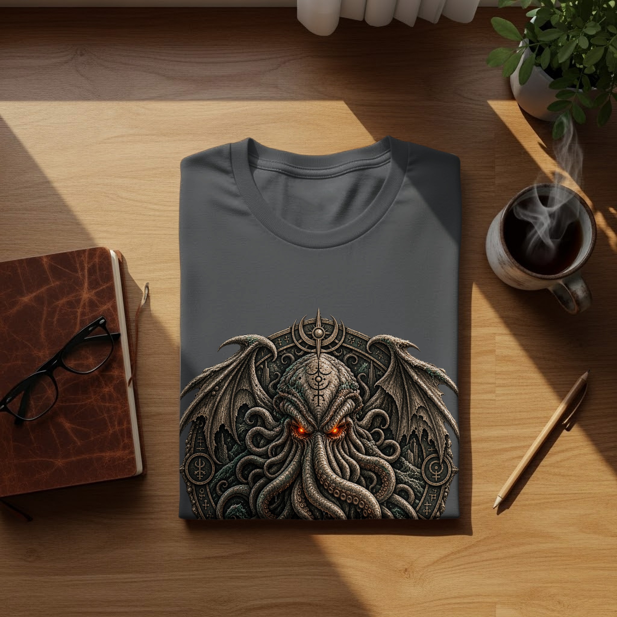 Lovecraftian Cthulhu Mythos Eldritch Horror T-Shirt, Dark Academia Gothic Cosmic Cult Tentacle Monster Tee, Unique Fantasy Gamer Gift - Image 4