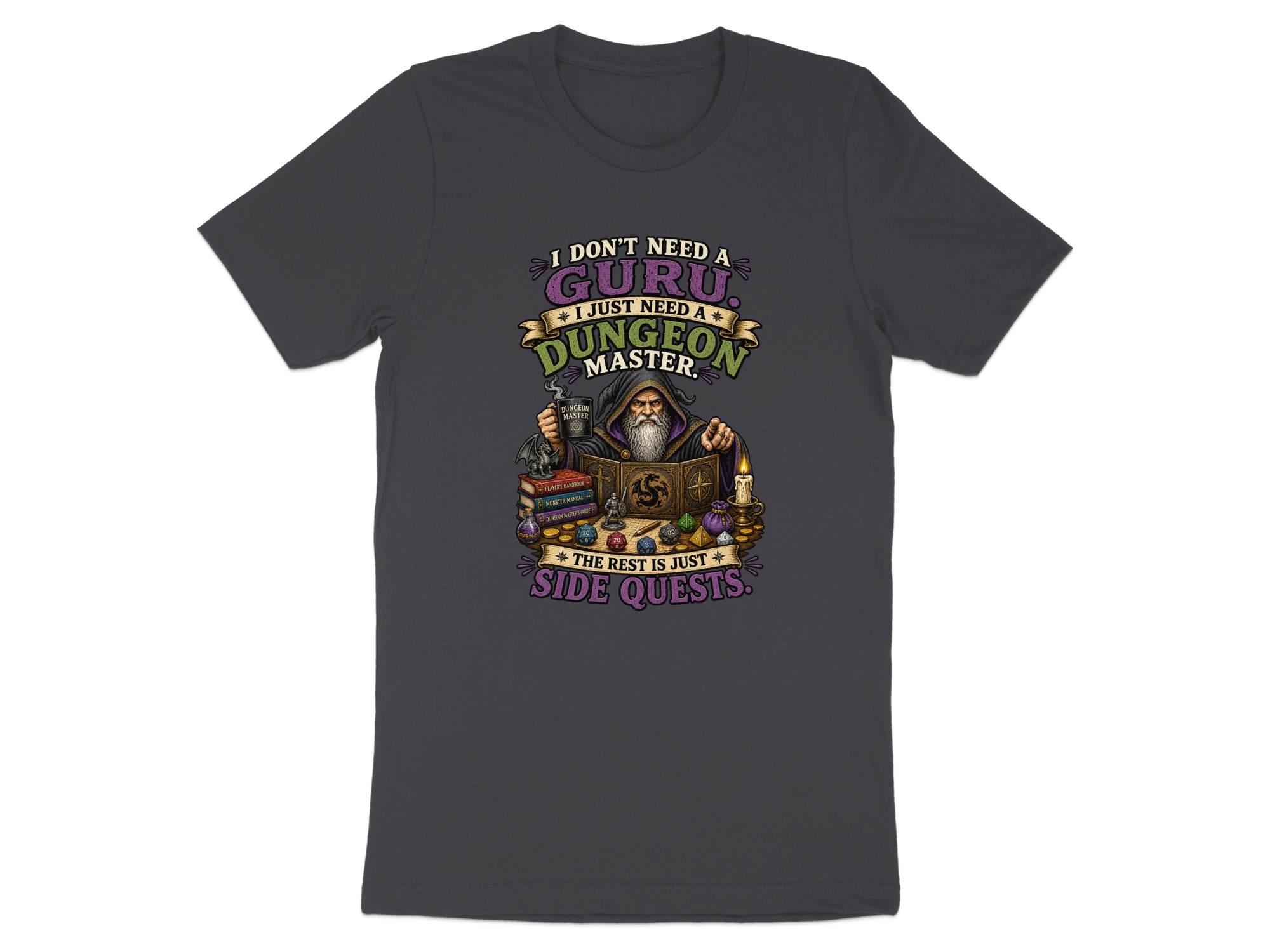 Dungeon Master T-Shirt: Funny DM Gift | TTRPG Gaming Tee | Side Quests Fantasy Roleplaying Apparel for D and D Enthusiasts and Gamers - Image 3