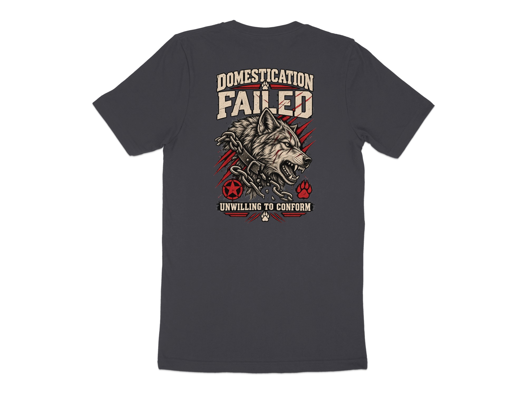 Nightwolf Originals Wolf Head Graphic T-Shirt, Distressed Grunge Style Tee, Edgy Wildlife Print Gift for Him