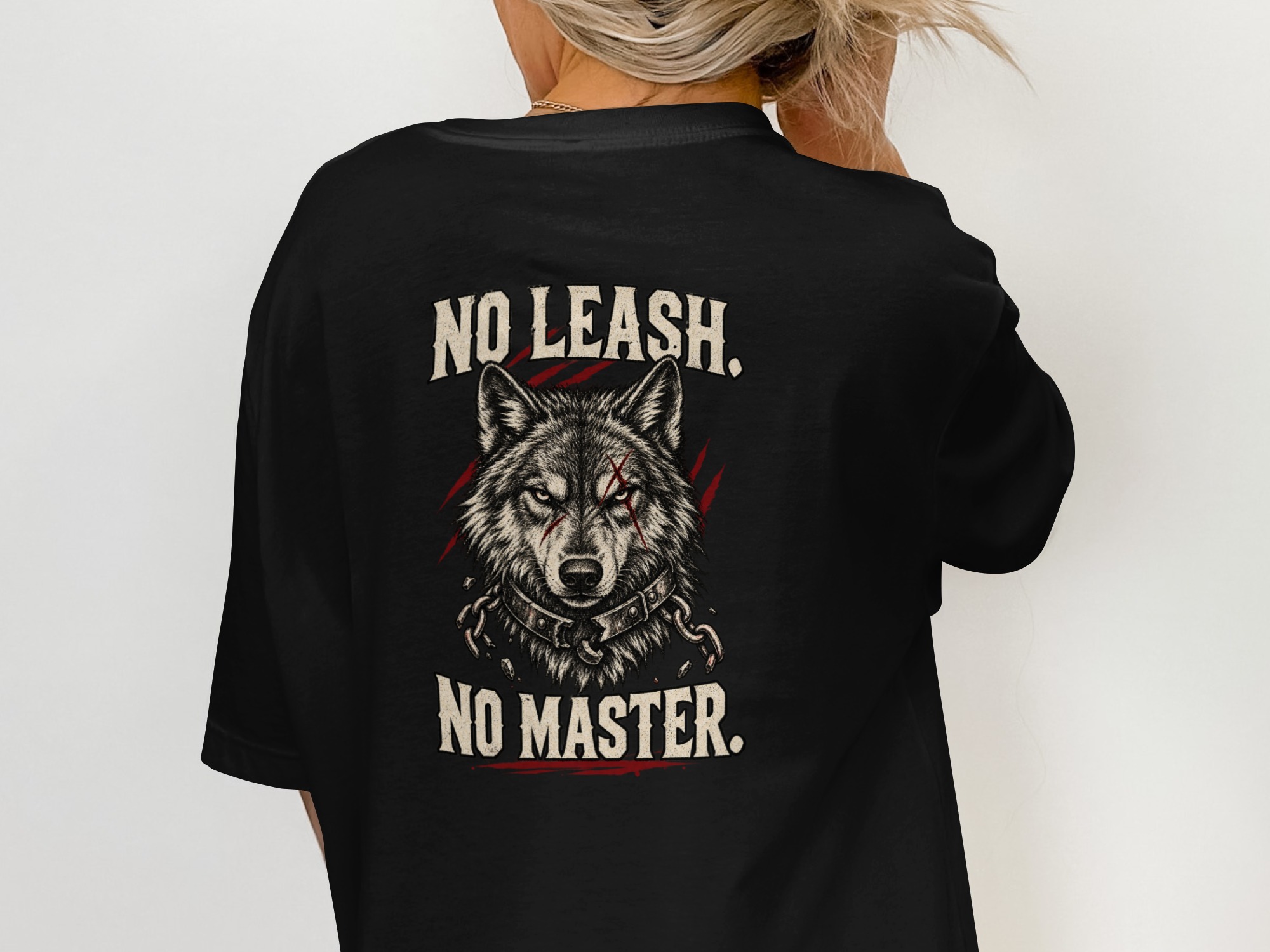 Nightwolf T-Shirt, Distressed Wolf Graphic Tee, Rugged Men's Vintage Style Wildlife Animal Lover Gift Shirt - Image 8