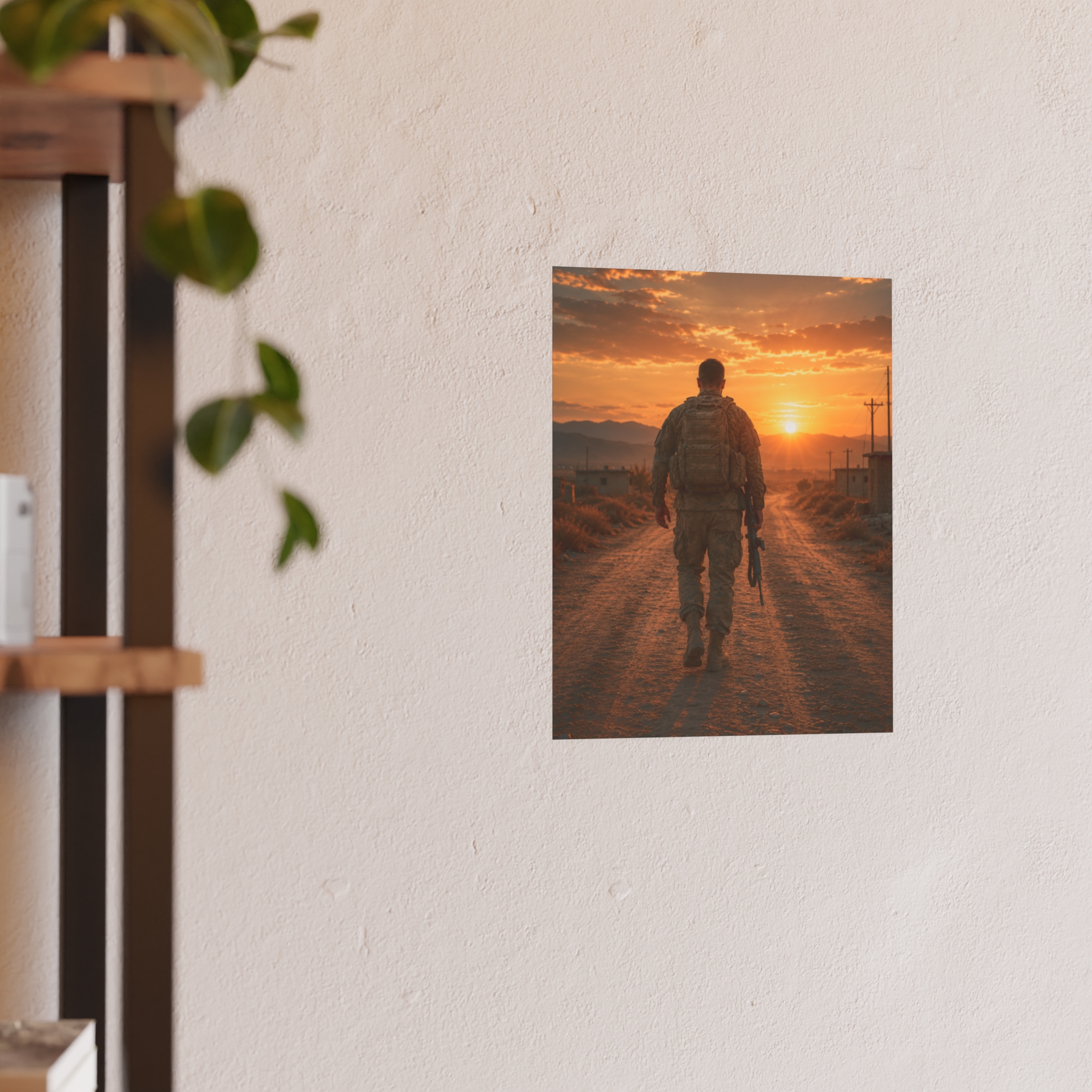Military Soldier Sunset Art Print Poster - Patriotic Veteran Wall Decor, Army Hero Gift, Military Family Tribute Home Decor - Image 4