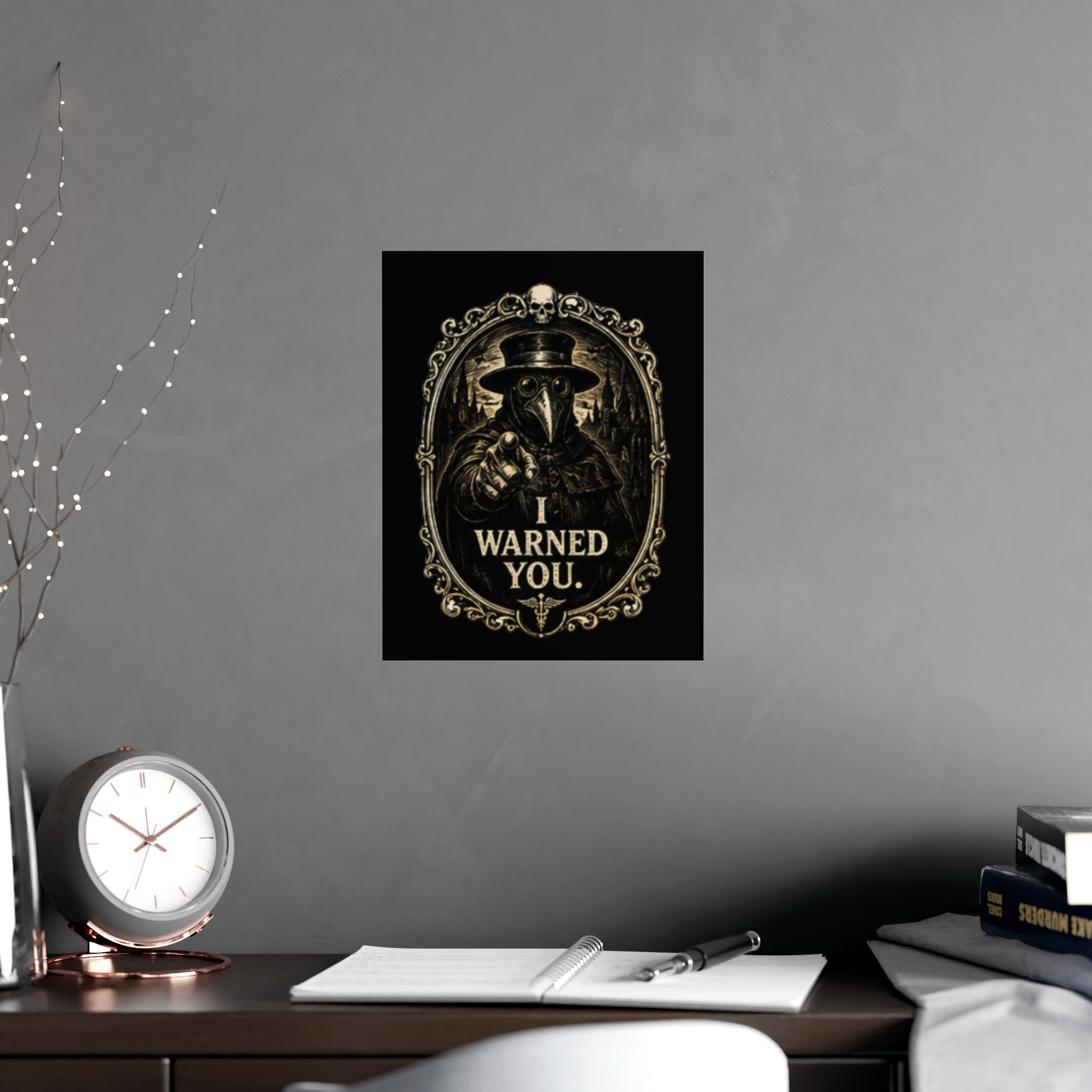 I Warned You - Plague Doctor Poster | Gothic Vintage Medical Art Print | Dark Academia Steampunk Macabre Wall Decor Gift - Image 3