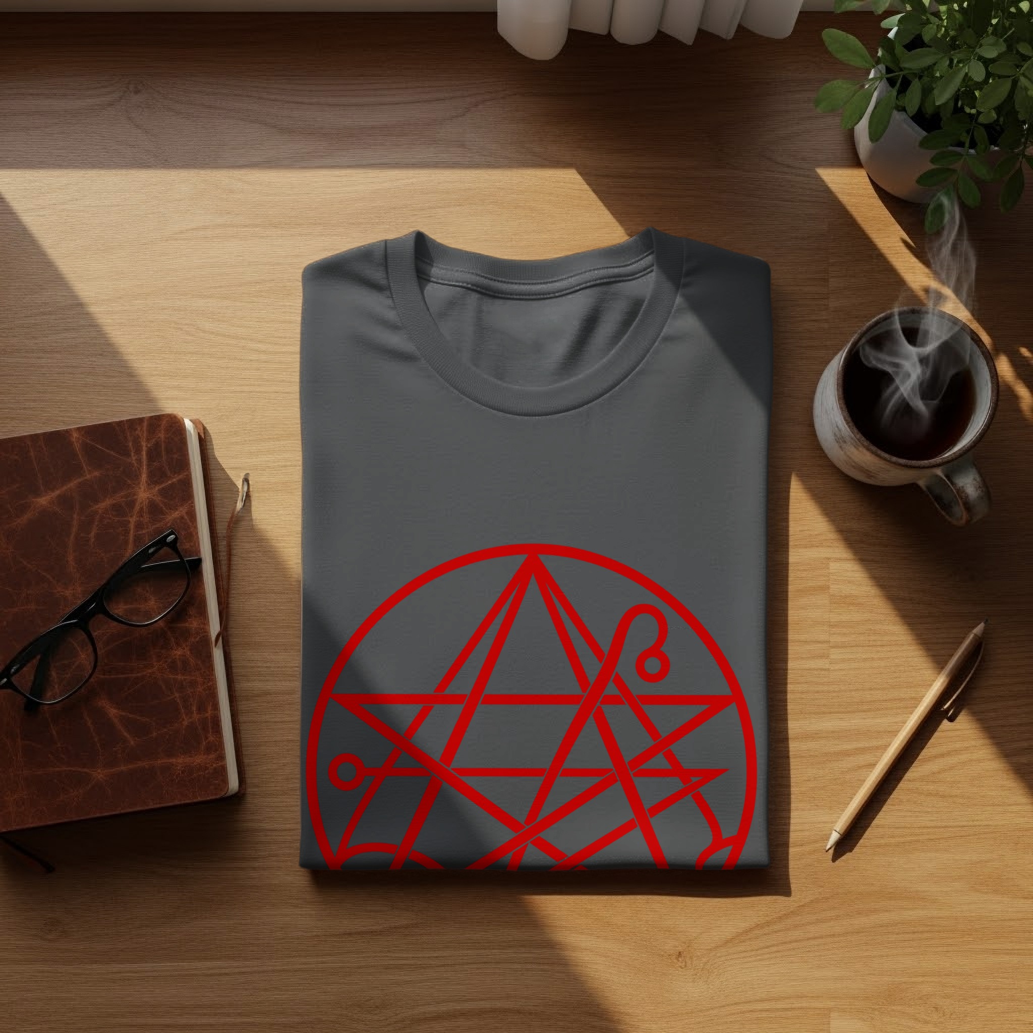Occult Symbol Pentagram T-Shirt, Esoteric Sigil Graphic Tee, Gothic Witchy Supernatural Dark Academia Altar Mystic Apparel Gift - Image 9