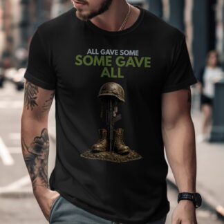 Patriotic Fallen Soldier T-Shirt | All Gave Some Some Gave All Military Remembrance Tee | Veteran Memorial Graphic Shirt
