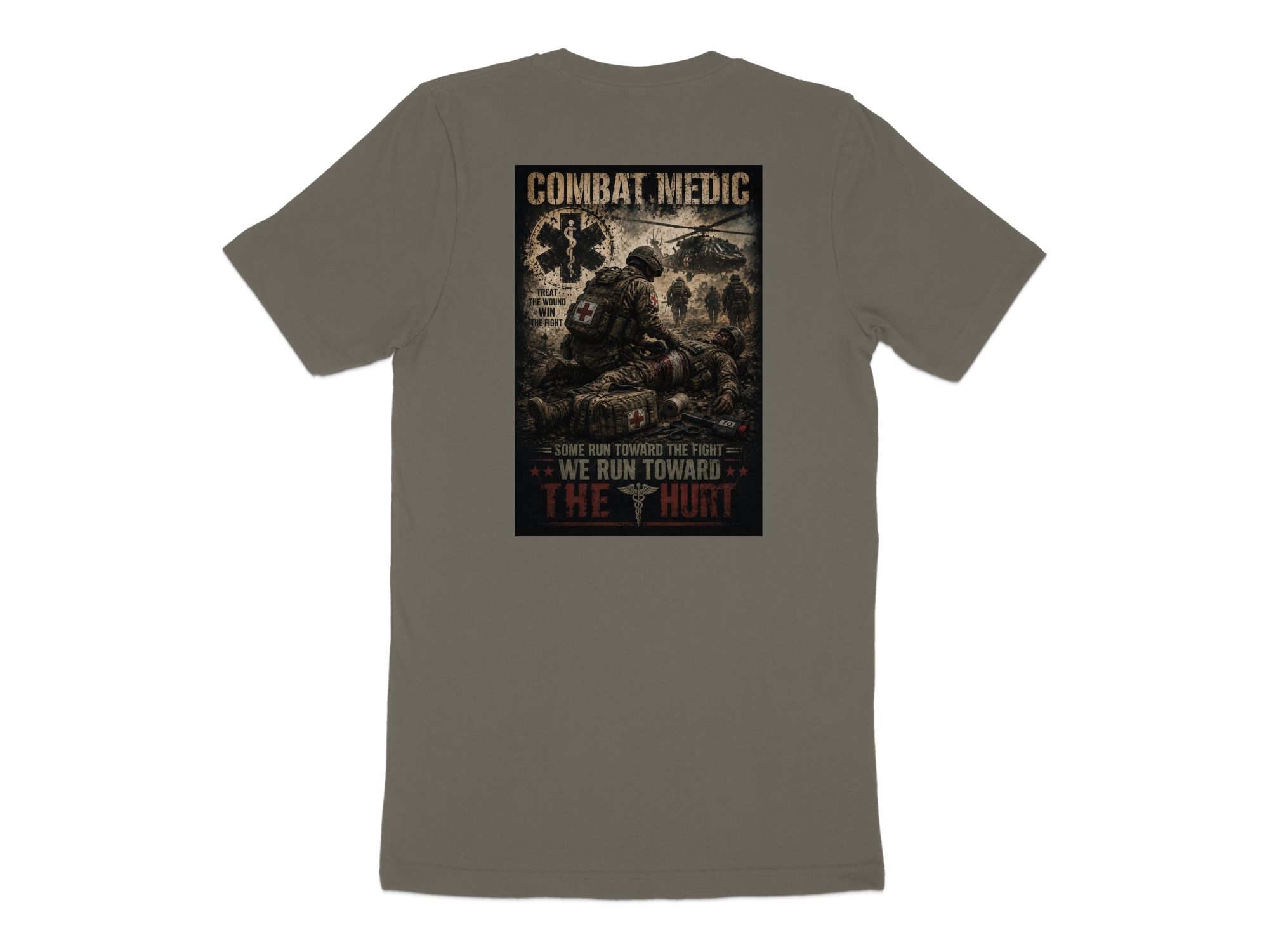 TITLE Combat Medic T-Shirt, We Run Toward the Hurt, Army 68W Military Medic Shirt, Veteran Tactical Medical Gift, Star of Life Graphic Tee - Image 11