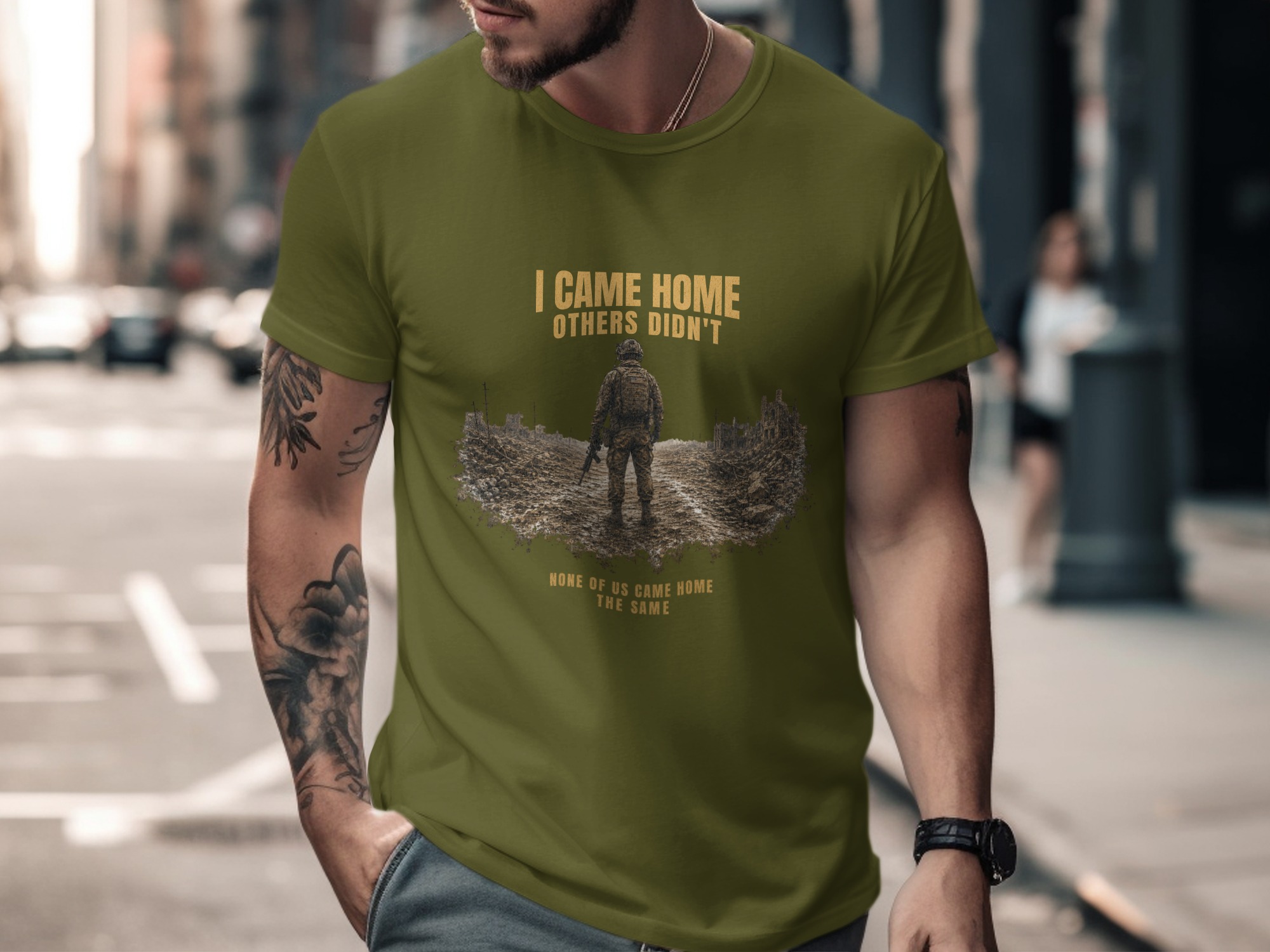 Veteran T-Shirt, Military Homecoming Gift for Him, Soldier Memorial Tee, Patriotic I Came Home Others Didn't Shirt - Image 6