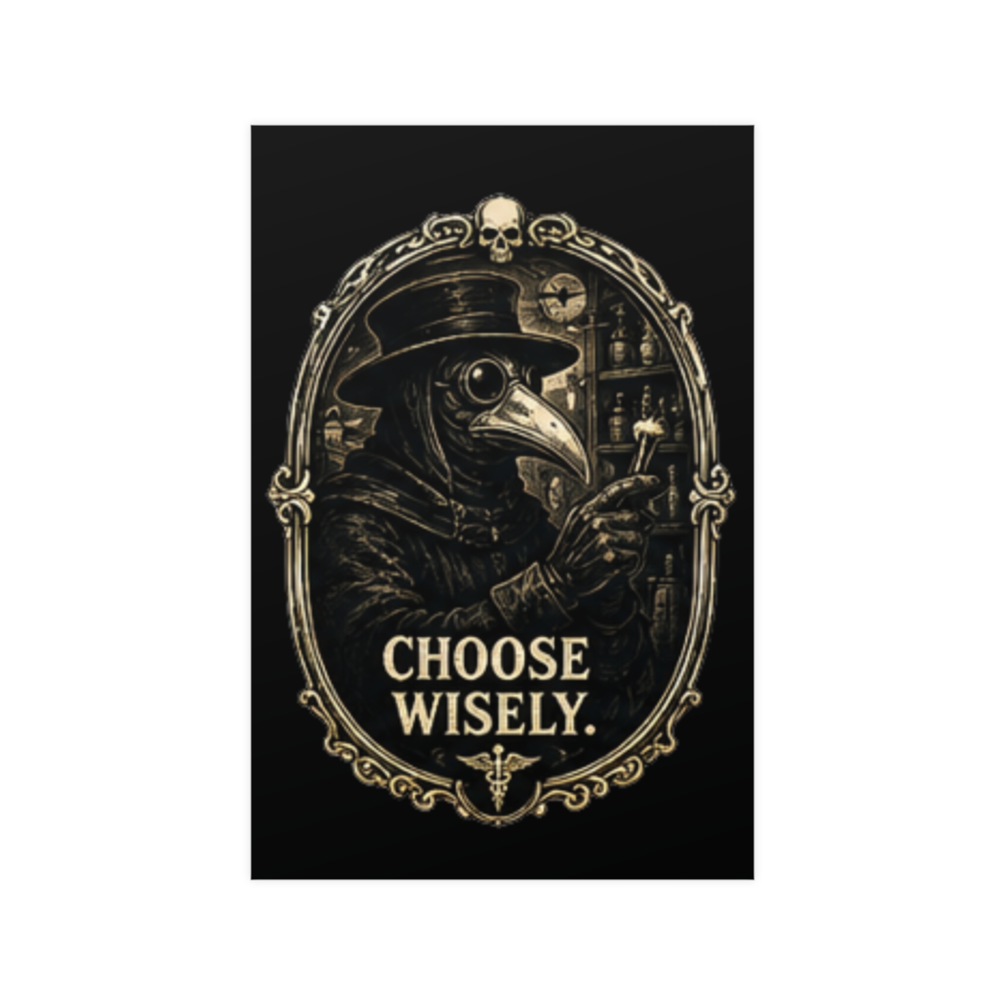 Plague Doctor 'Choose Wisely' Vintage Gothic Print Poster | Dark Academia Alchemy Wall Art Decor | Steampunk Macabre Gift - Image 4