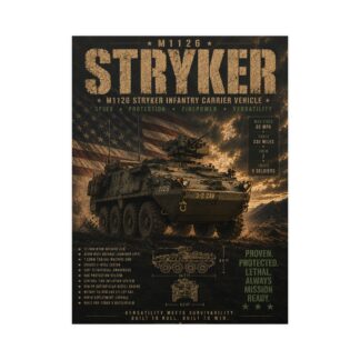 Stryker M1126 Infantry Carrier Vehicle Poster | Military Vehicle Wall Art | Army Enthusiast Decor