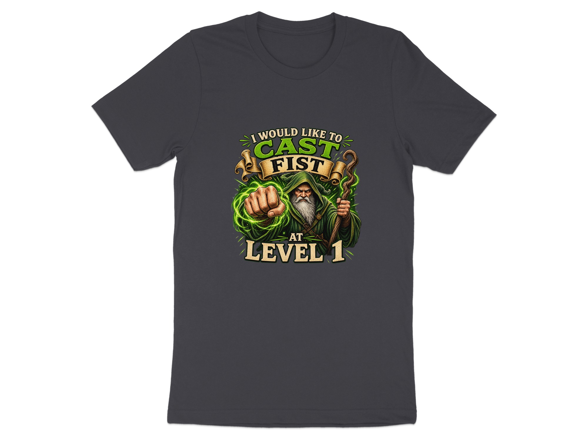 Cast Fist Level 1 Funny Wizard T-Shirt, DnD Gamer RPG Shirt, Sarcastic Fantasy Tee, Dungeons Dragons Gift for DM, Geek Culture Apparel - Image 3
