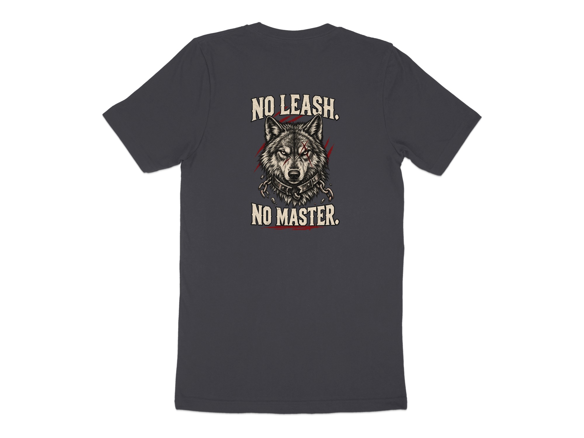 Nightwolf T-Shirt, Distressed Wolf Graphic Tee, Rugged Men's Vintage Style Wildlife Animal Lover Gift Shirt - Image 5