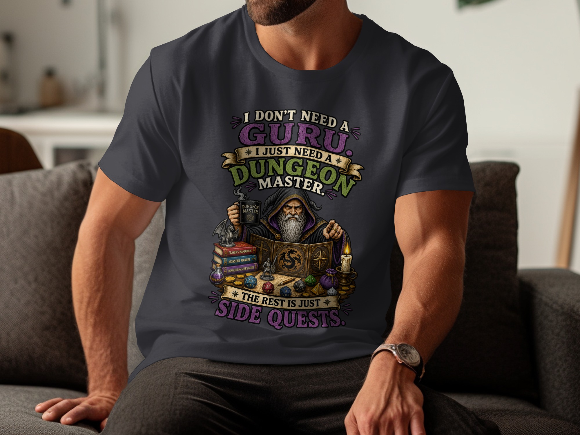 Dungeon Master T-Shirt: Funny DM Gift | TTRPG Gaming Tee | Side Quests Fantasy Roleplaying Apparel for D and D Enthusiasts and Gamers - Image 7