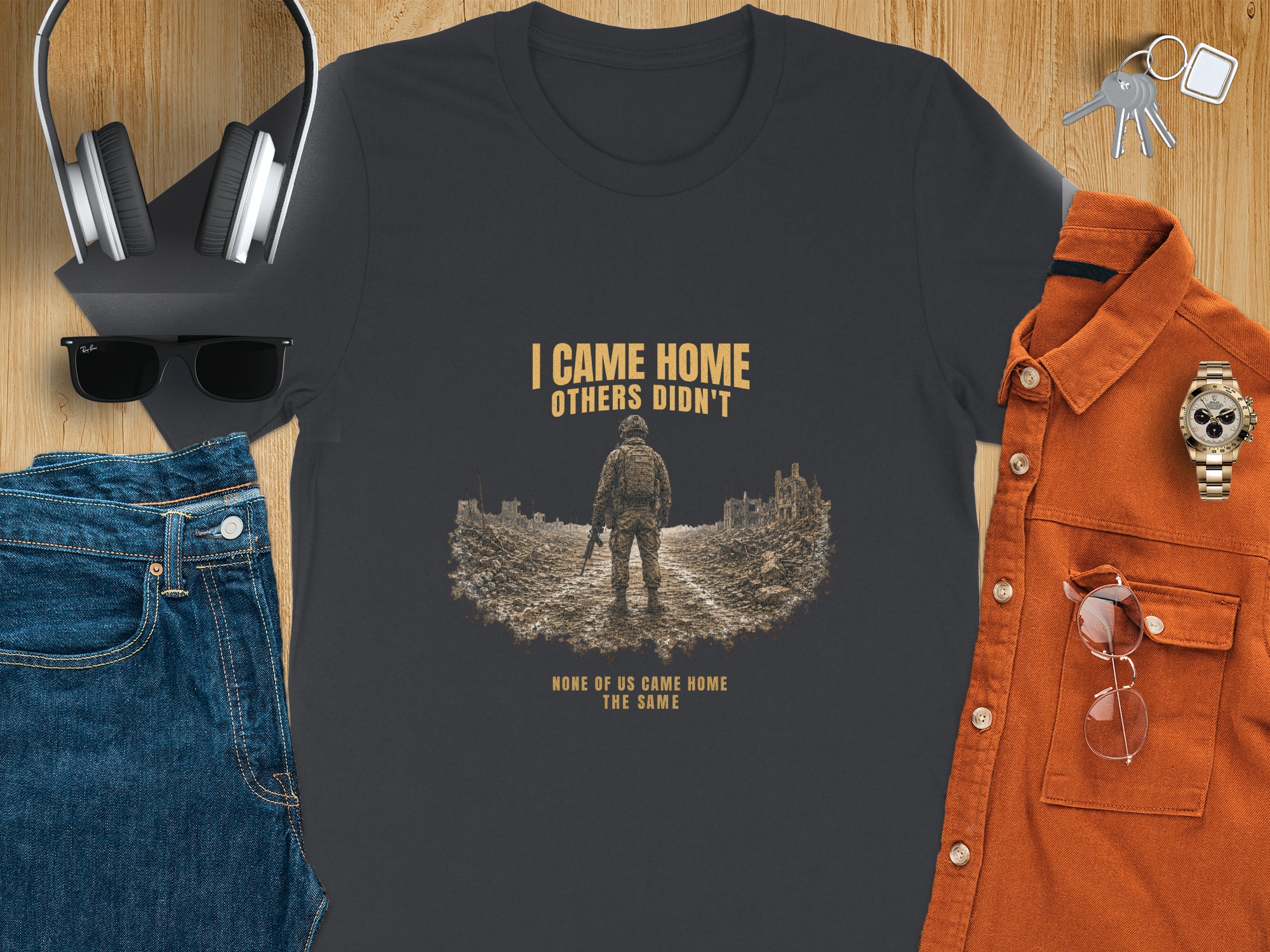 Veteran T-Shirt, Military Homecoming Gift for Him, Soldier Memorial Tee, Patriotic I Came Home Others Didn't Shirt - Image 14