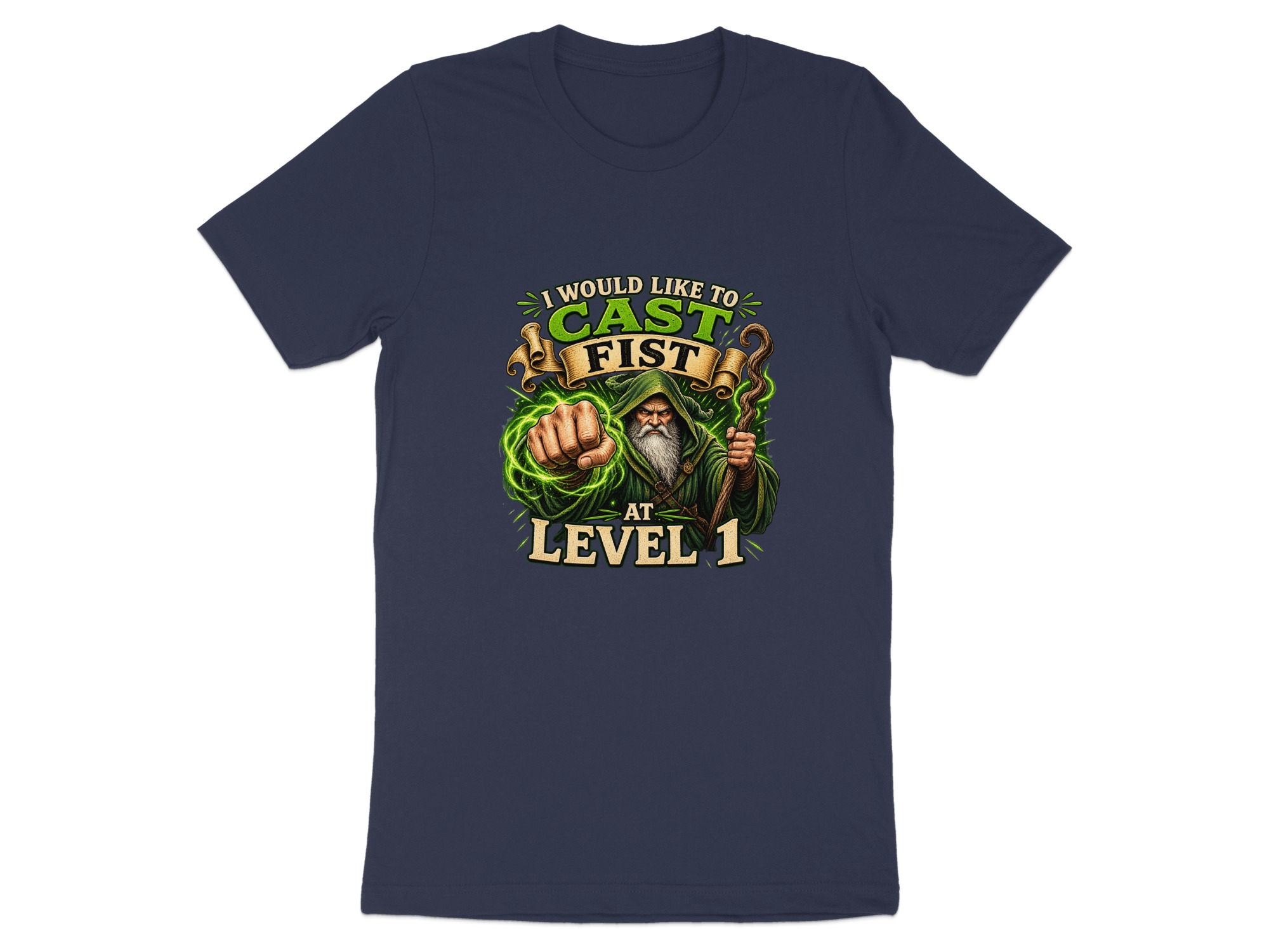 Cast Fist Level 1 Funny Wizard T-Shirt, DnD Gamer RPG Shirt, Sarcastic Fantasy Tee, Dungeons Dragons Gift for DM, Geek Culture Apparel - Image 2